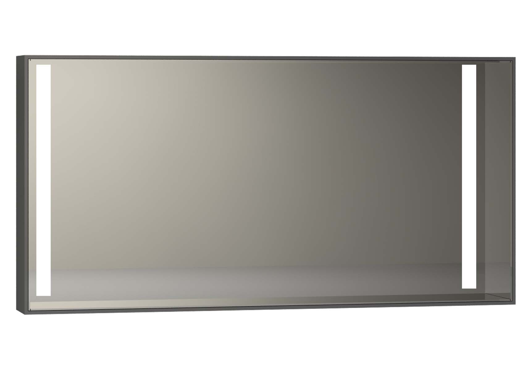 Memoria Illuminated Mirror, 120 cm, Grey High Gloss