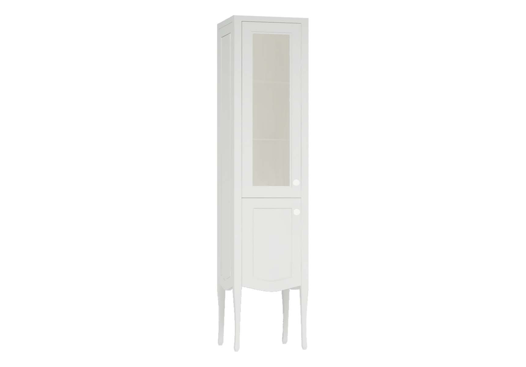 Elegance Tall Unit with Glass Door, Matte White, Left