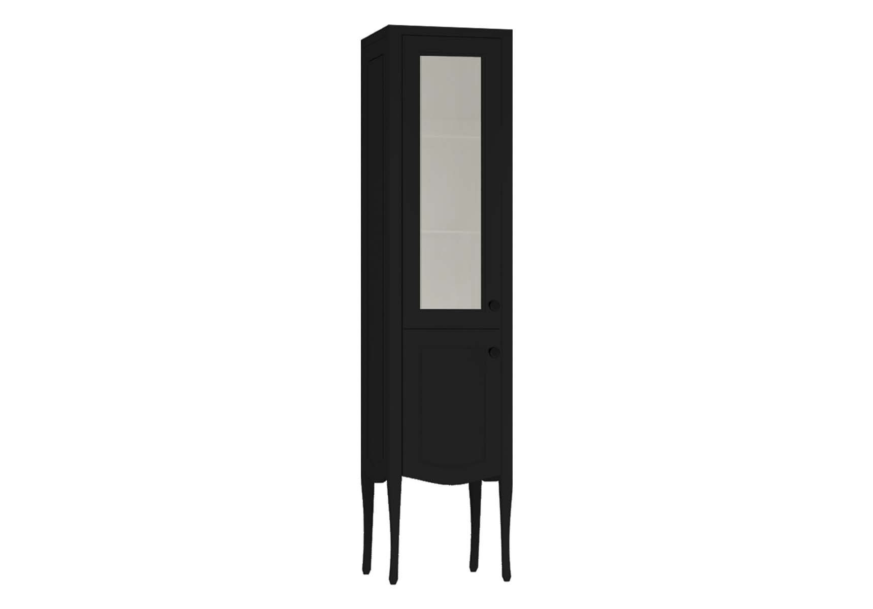 Elegance Tall Unit with Glass Door, Matte Black, Left