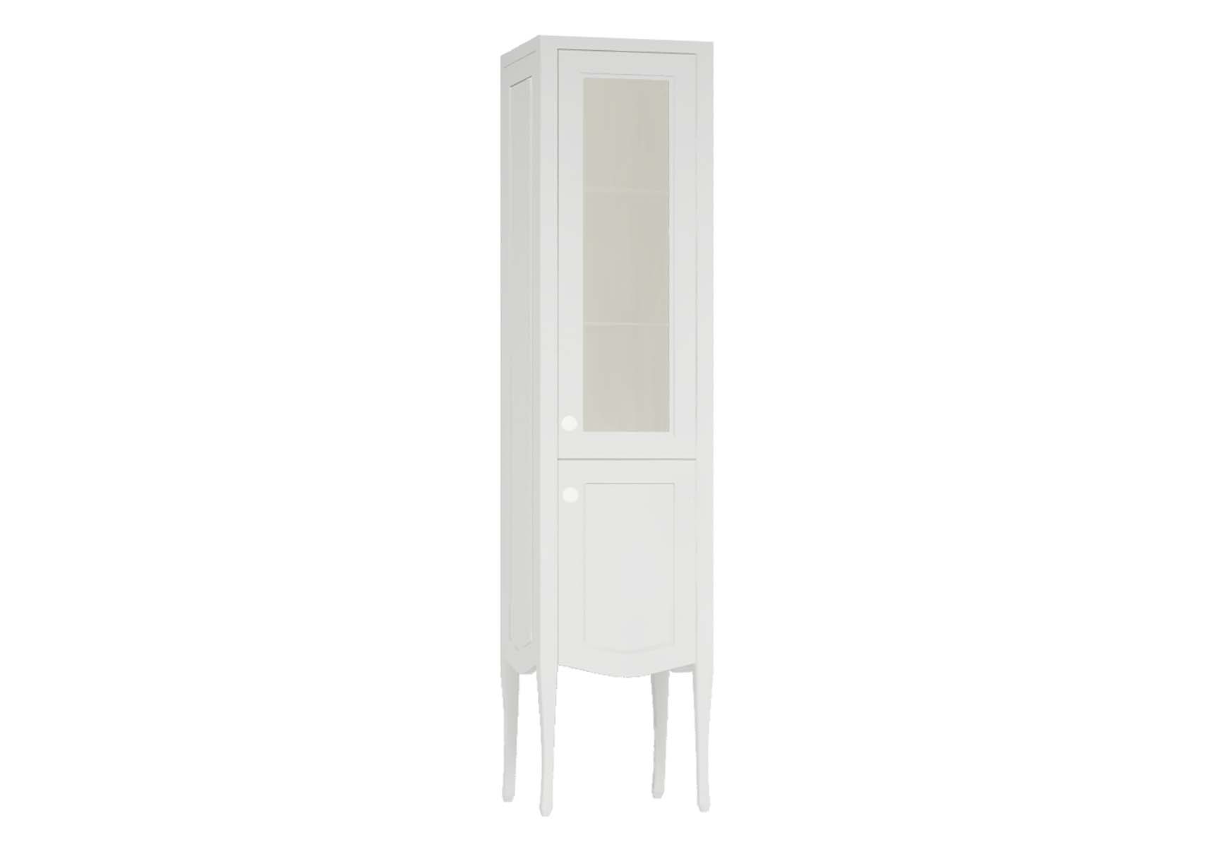 Elegance Tall Unit with Glass Door, Matte White, Right