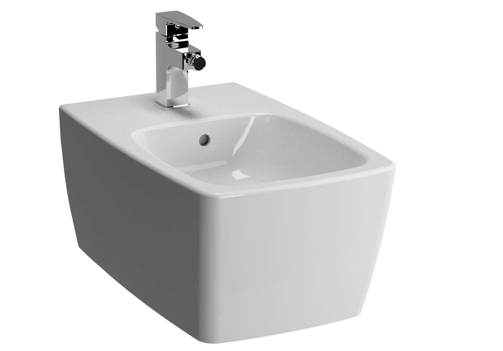 Metropole Wall-Hung Bidet without Side Holes, with Single Tap Hol