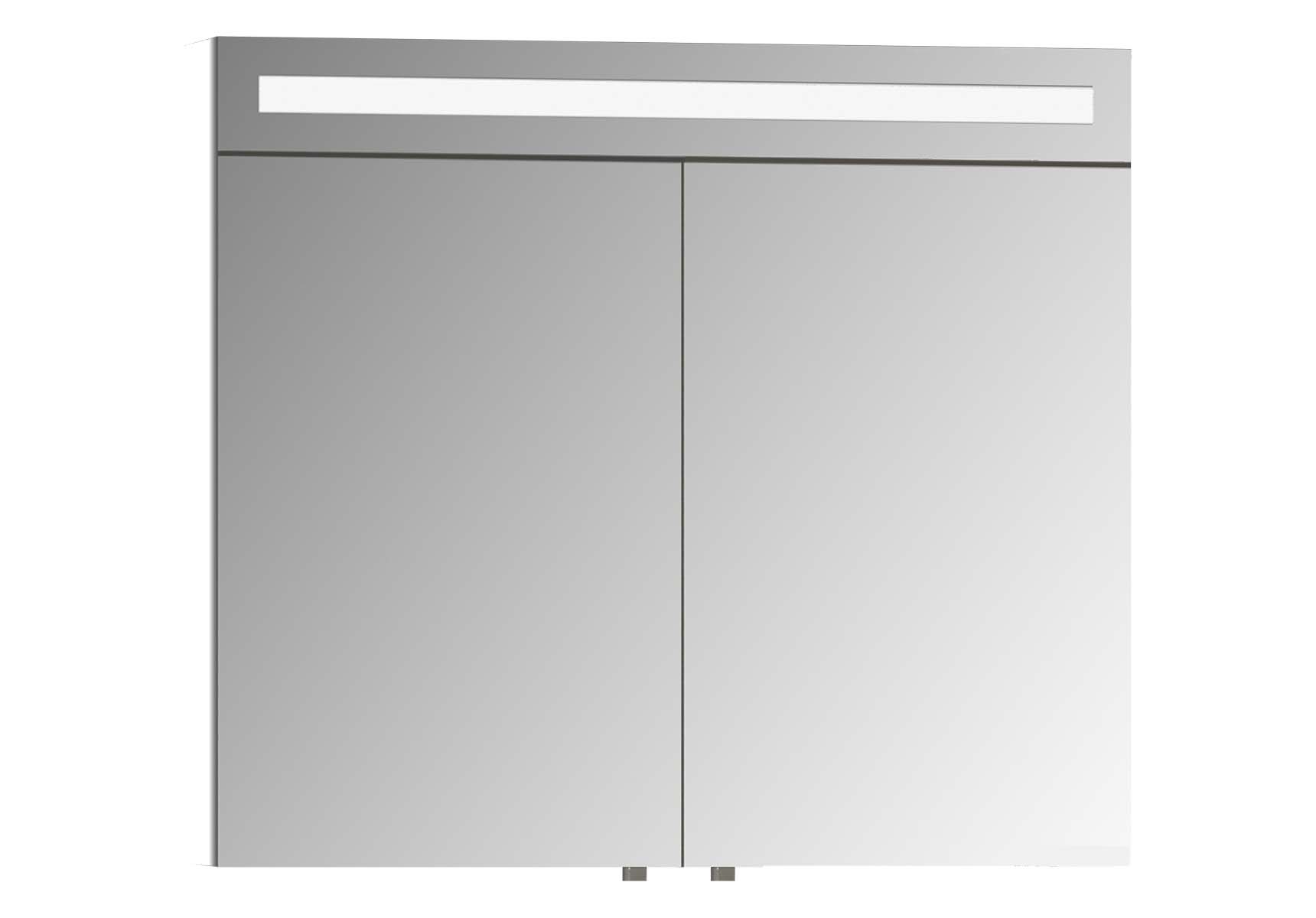Mirror Cabinet, Elite, 80 cm, White High Gloss