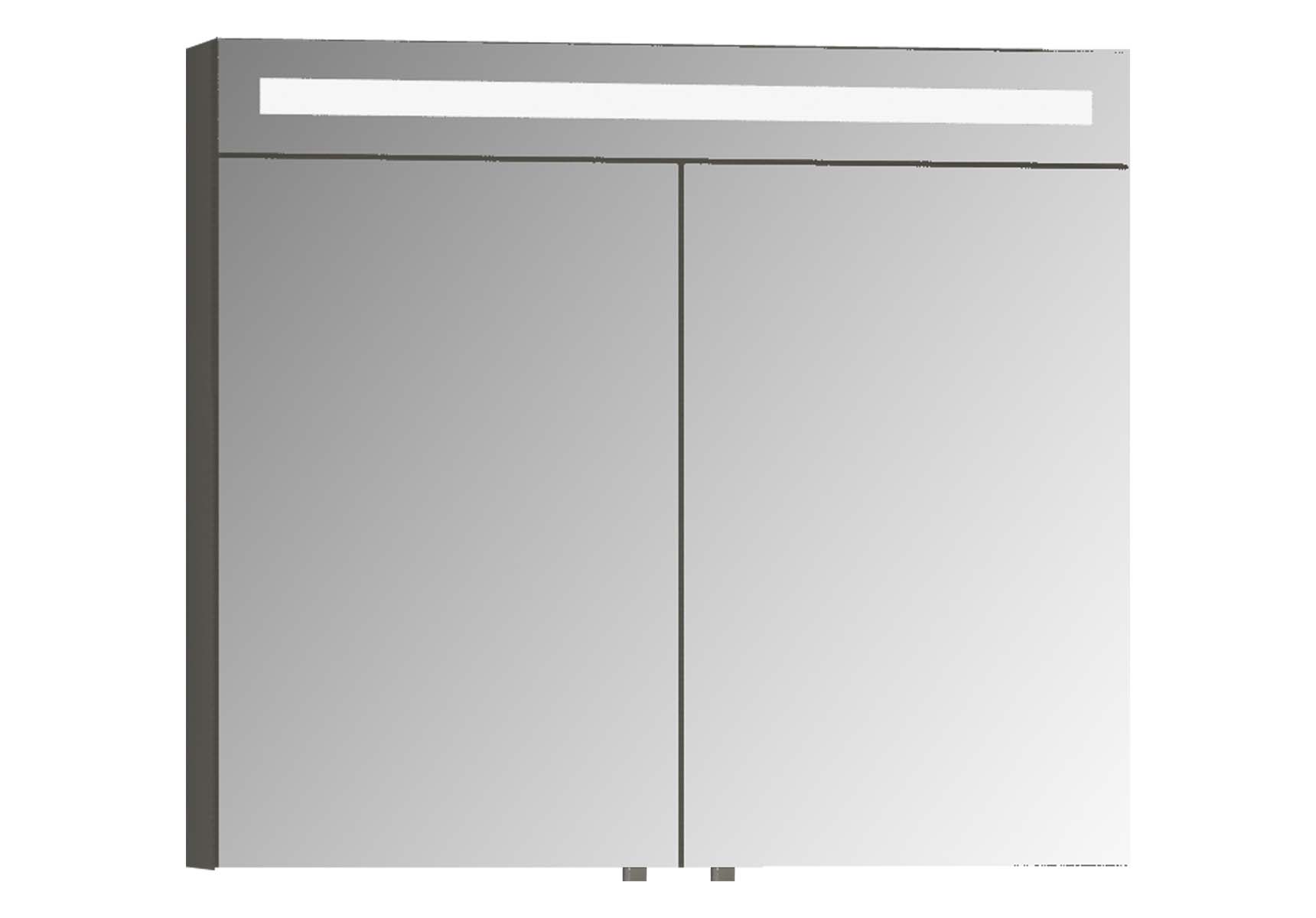Mirror Cabinet, Elite, 80 cm, Grey Oak