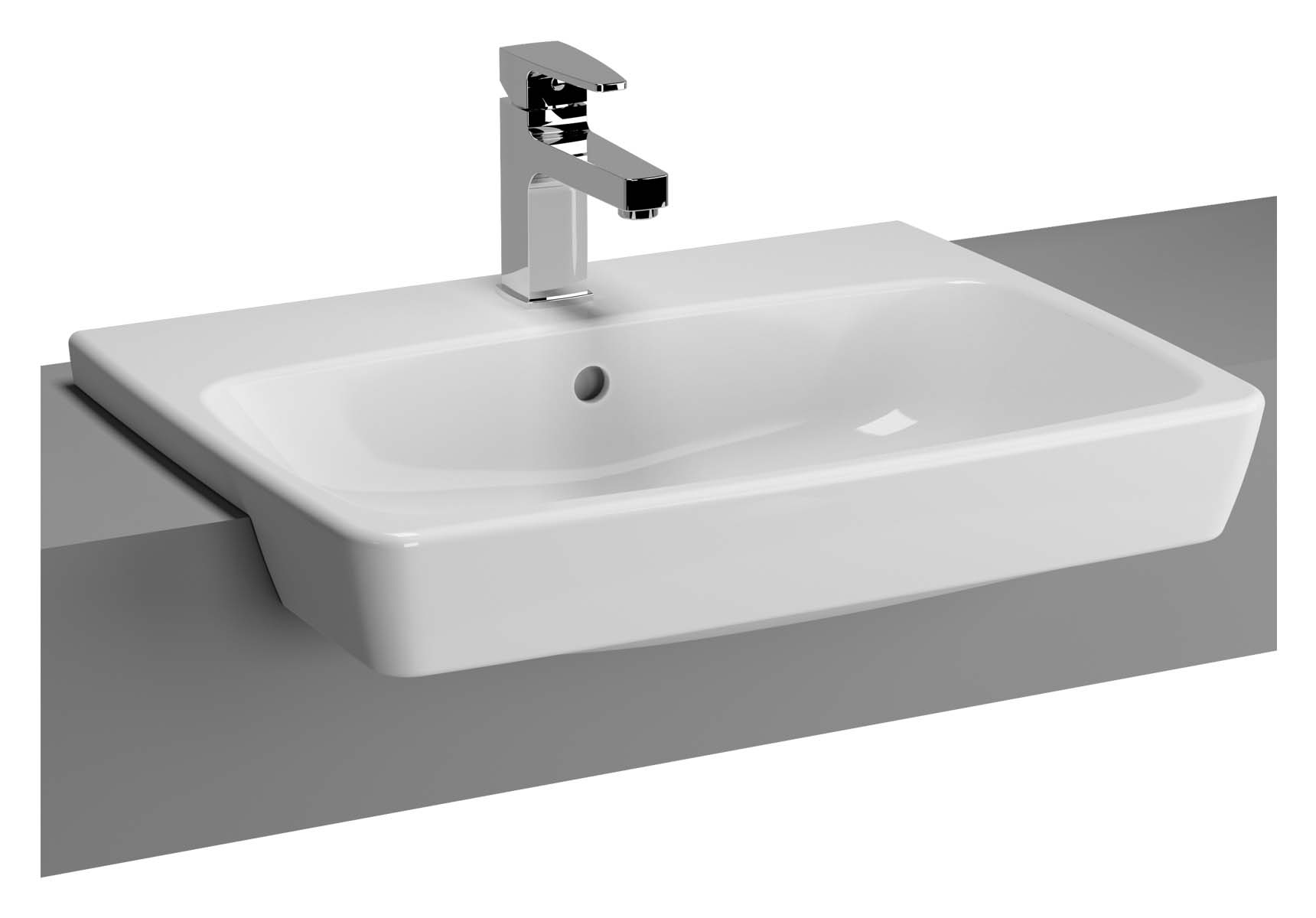 Metropole Recessed Basin with Middle Tap Hole, with Side Holes