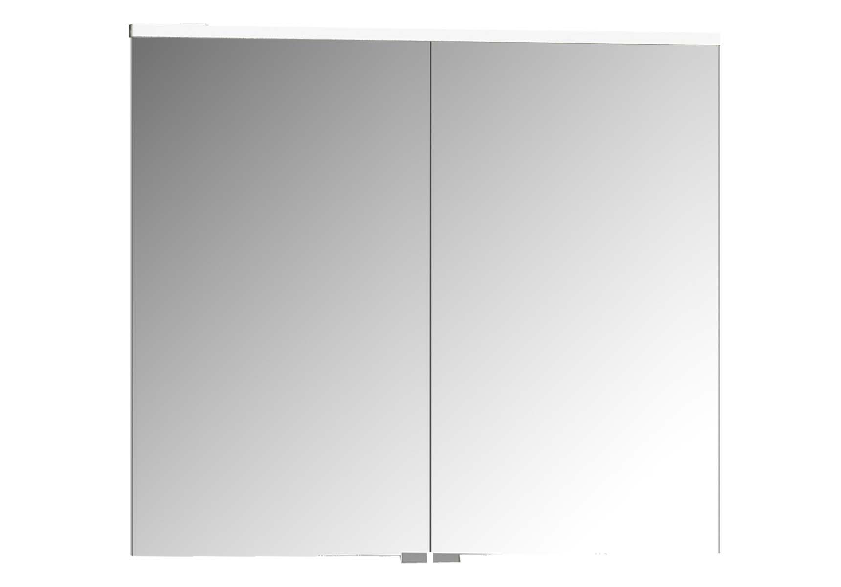 Mirror Cabinet, Premium, 80 cm, White High Gloss