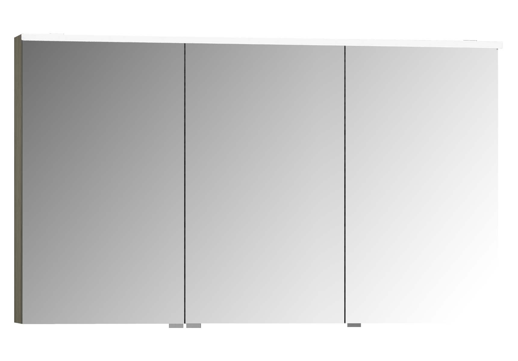 Mirror Cabinet, Premium, 120 cm, Grey Birch High Gloss