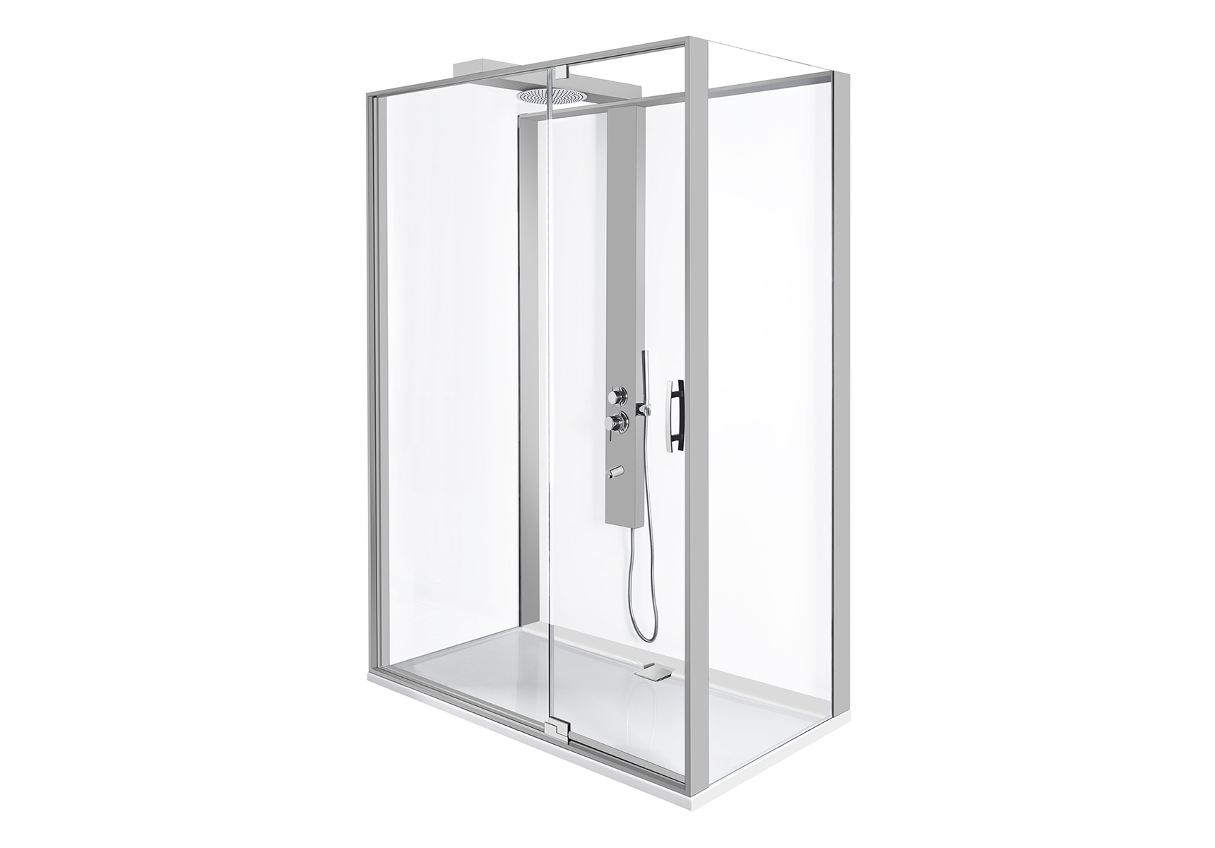 Zest Compact Shower Unit 120x90 cm Right, with Door, L Wall, Matte Grey