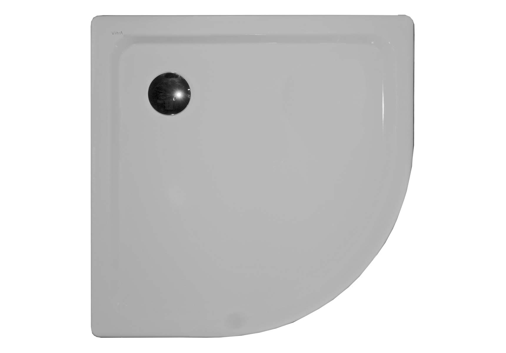 Generic Corner 100x100 cm Steel Shower Tray, 3.5 Mm, H:2.5 cm, 90 Mm Waste, Sound Proofing Pad