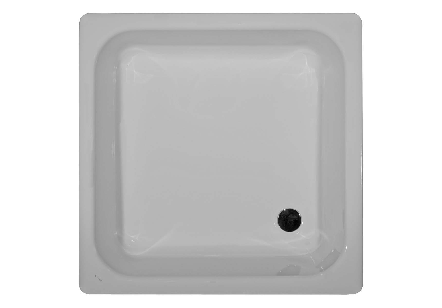 Generic Square 90x90 cm Steel Shower Tray, 2.2 Mm, H:14 cm, 52 Mm Waste