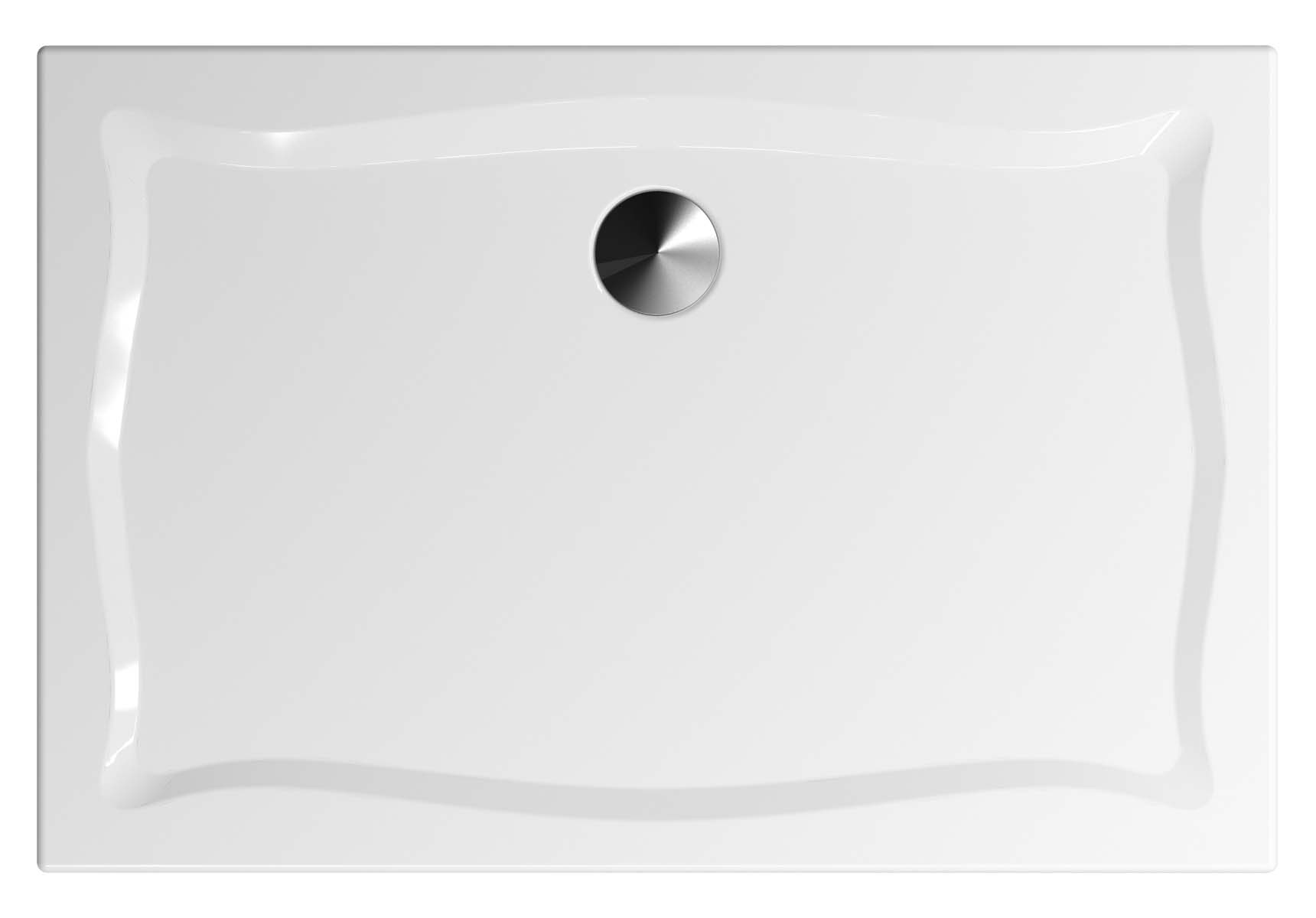 Elegance 120x80 cm Rectangular Monobloc, Chrome Waste Cover +Syphone