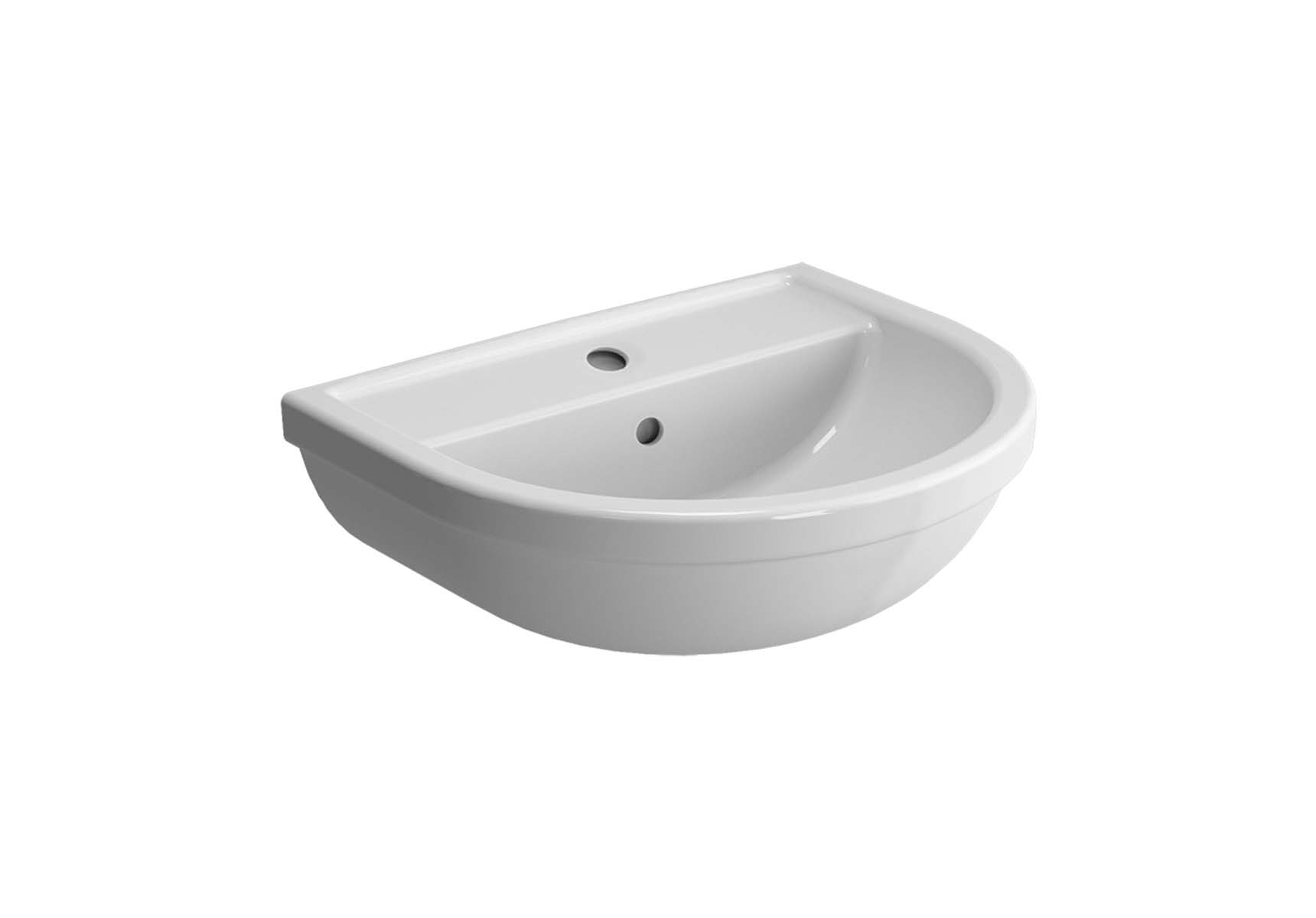 Washbasin, 55 cm, One Tap Hole, With Overflow Hole