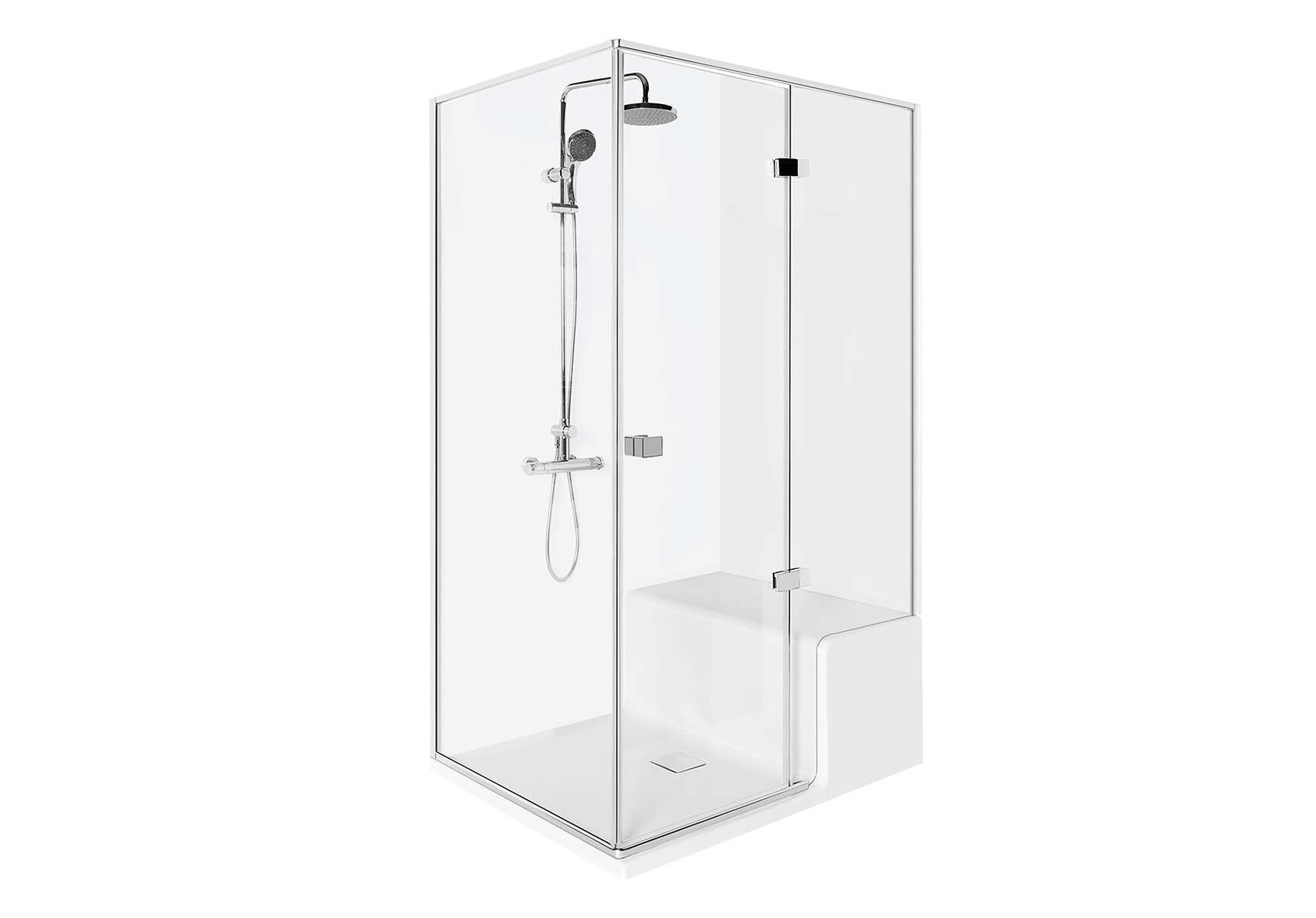 Roomy Shower Unit 150X090 Right U Wall, with Legs and Panels