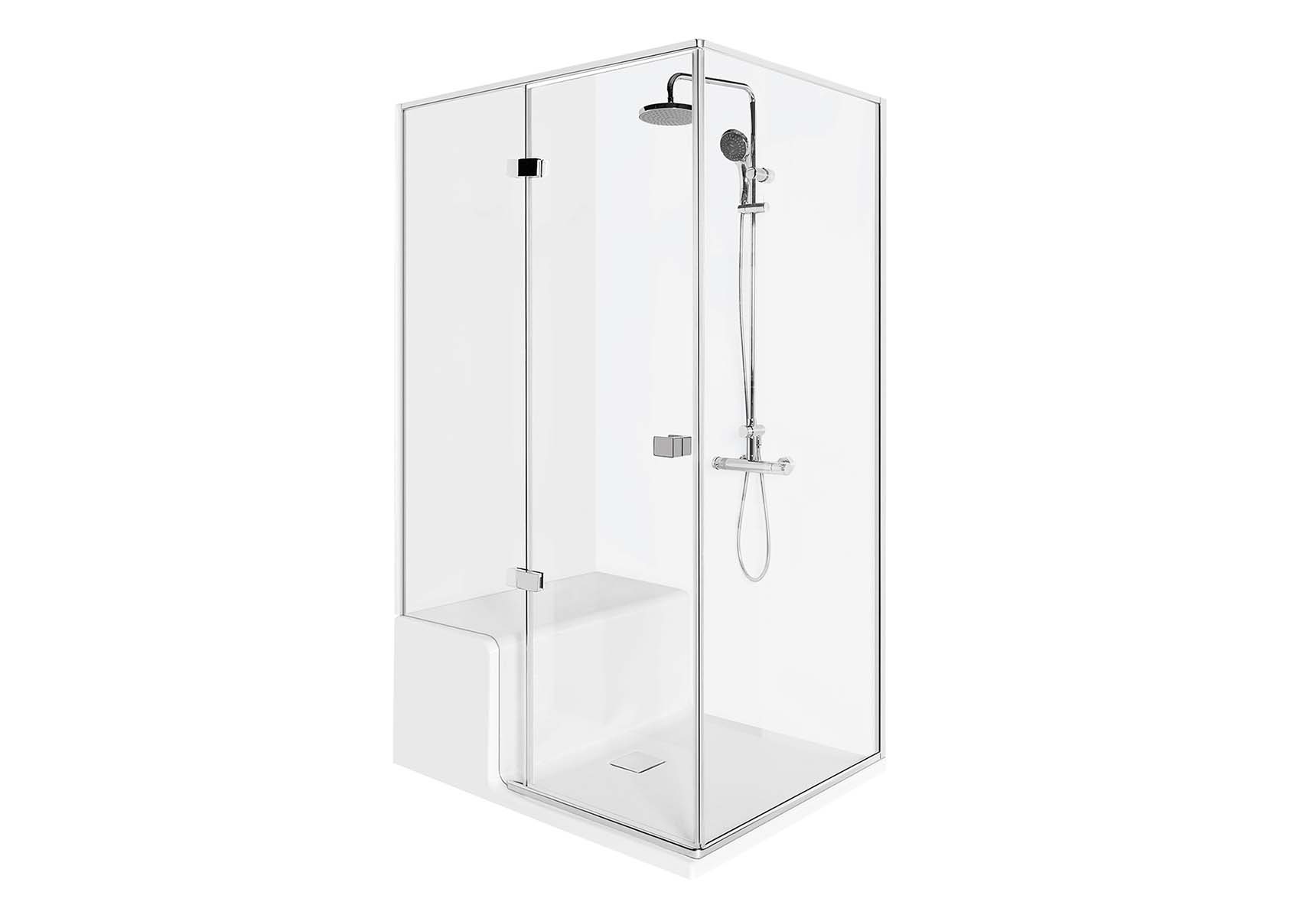 Roomy Shower Unit 150X090 Left U Wall, with Legs and Panels