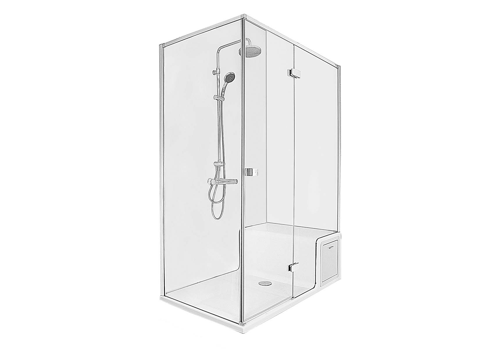 Roomy Shower Unit 150X090 Right U Wall, Drawer, with Legs and Panels