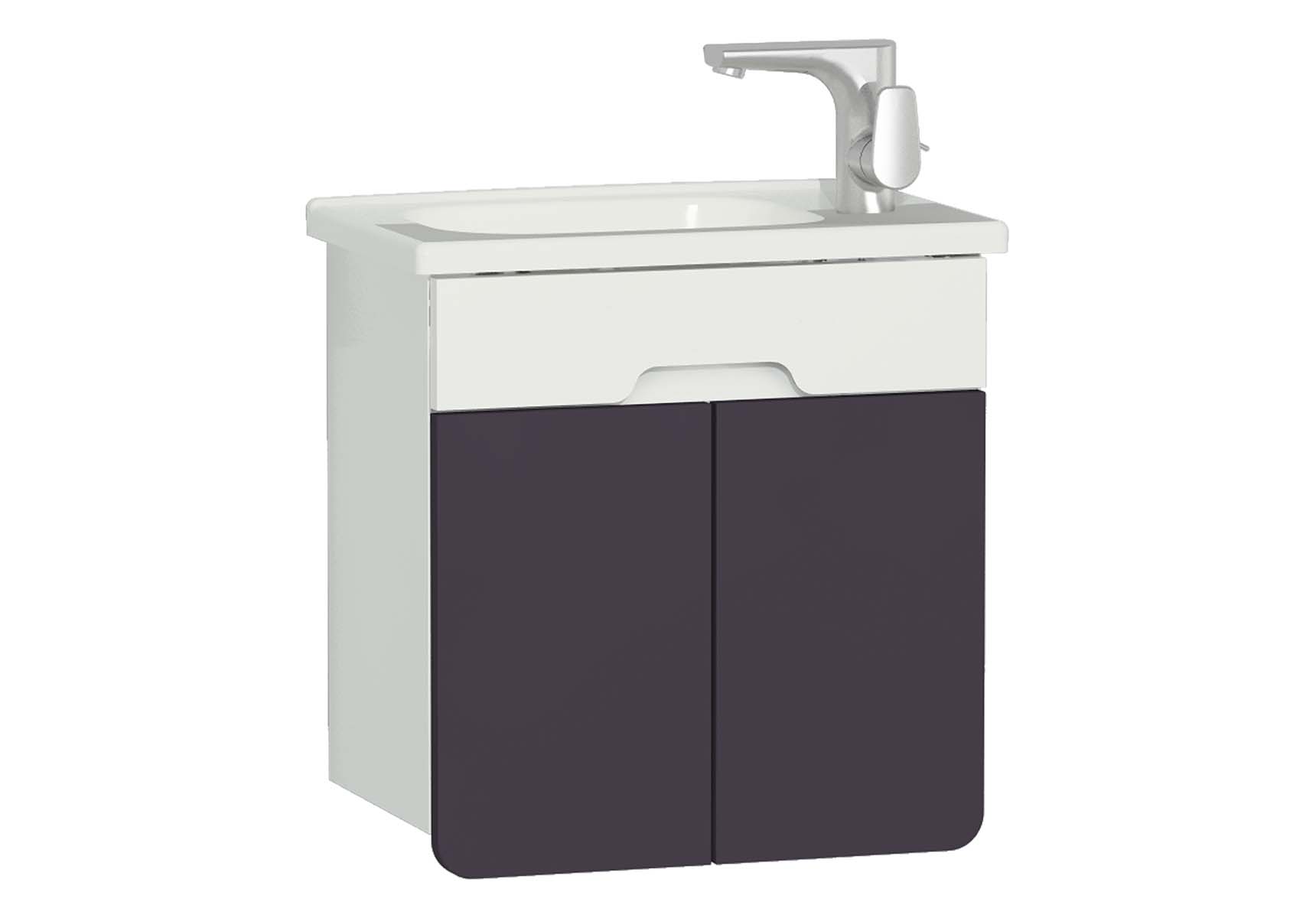 D-Light Washbasin Unit, 50 cm, Matte White & Purple