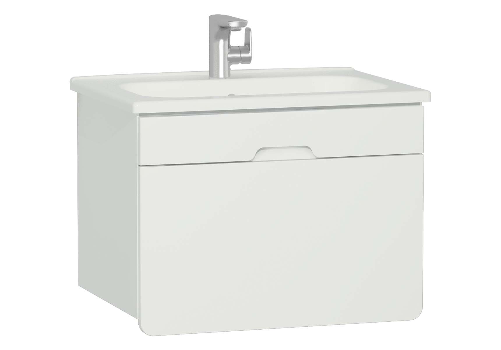 D-Light Washbasin Unit, 70 cm, Matte White