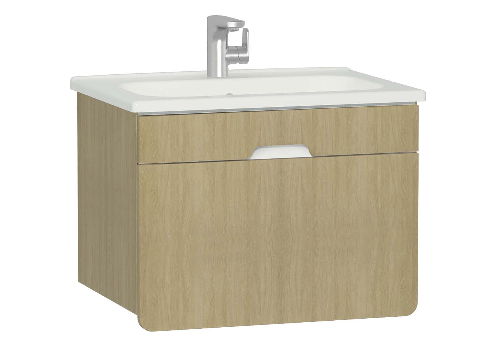 D-Light Washbasin Unit, 70 cm, Natural Oak