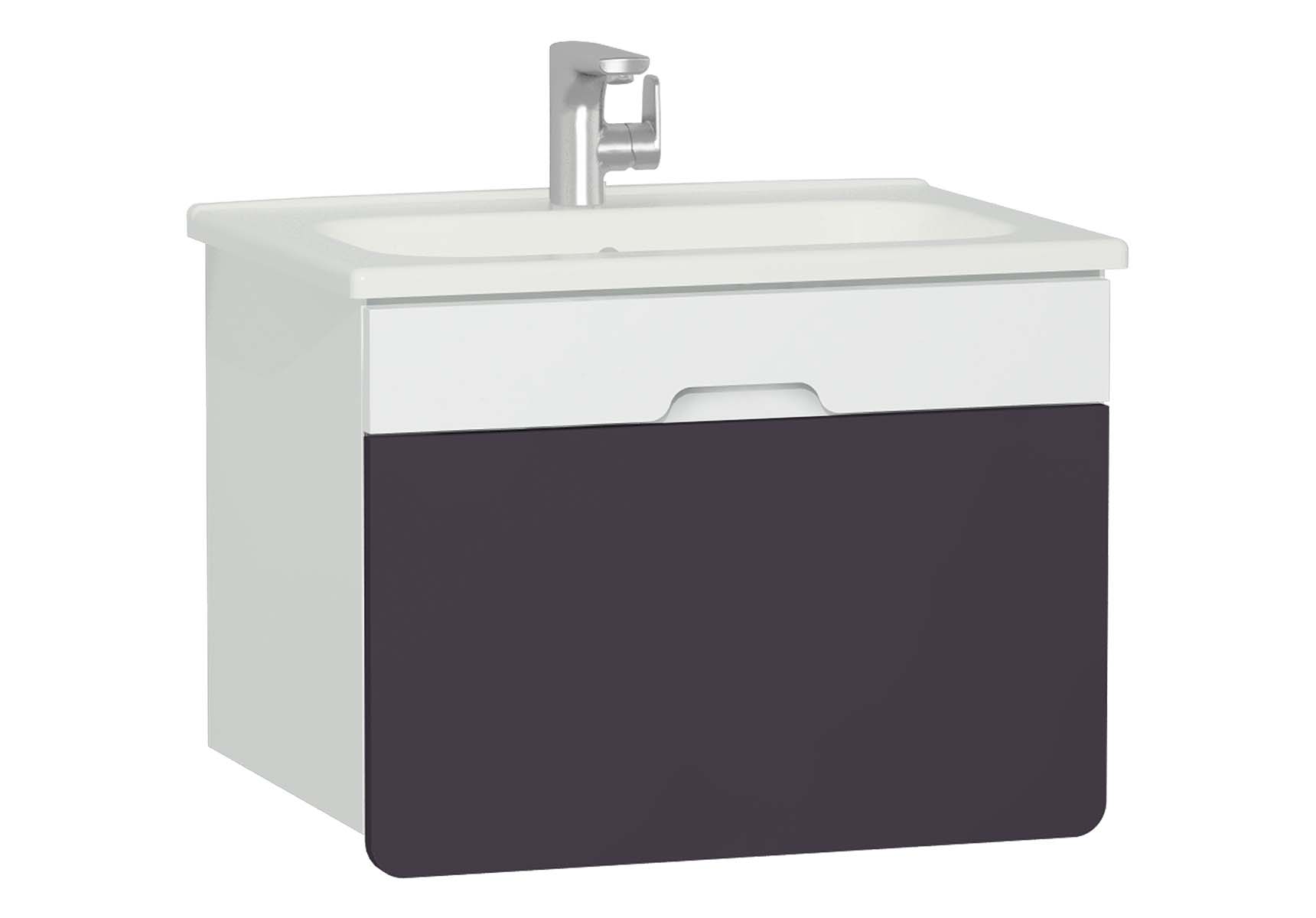 D-Light Washbasin Unit, 70 cm, Matte White & Purple