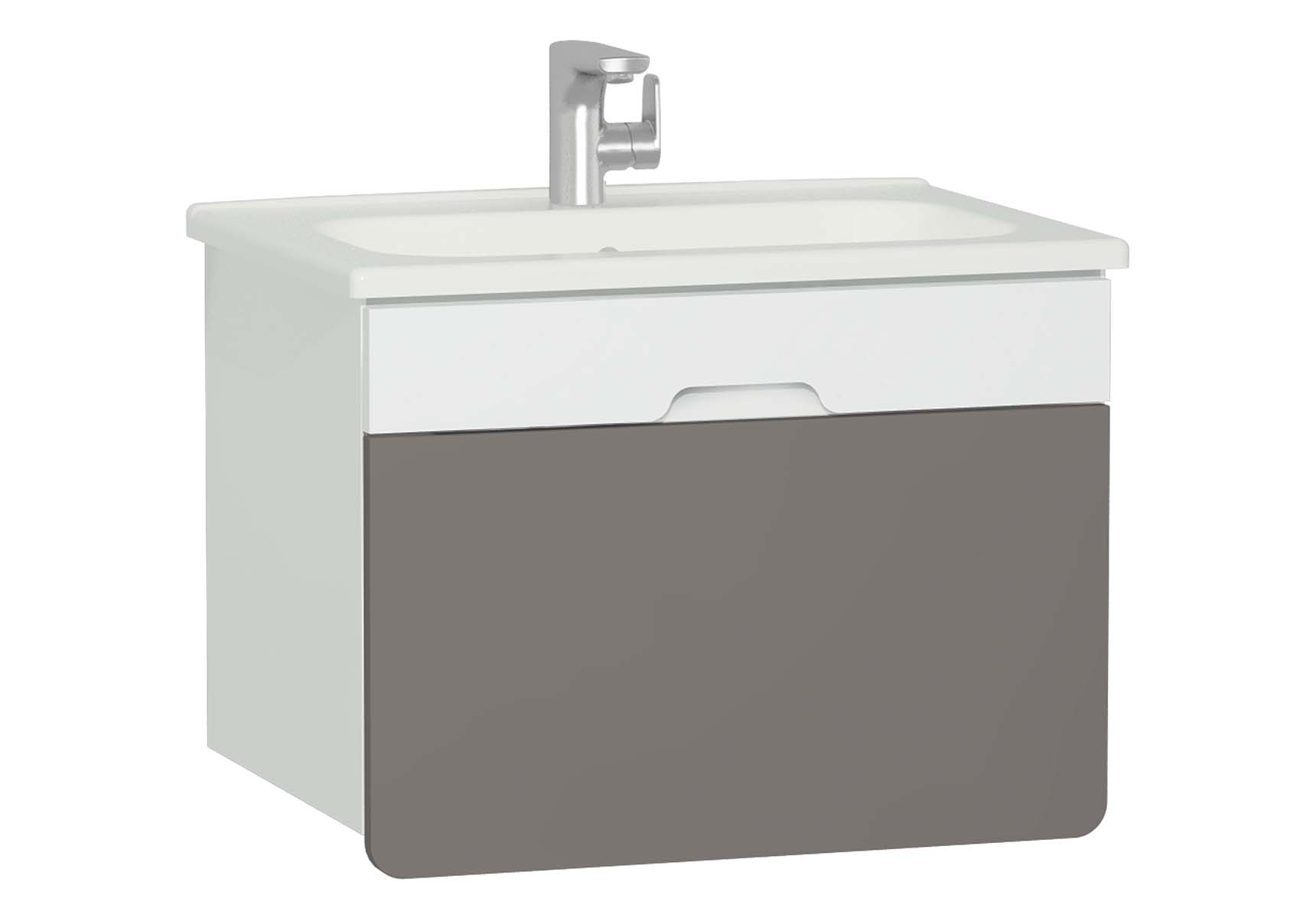 D-Light Washbasin Unit, 70 cm, Matte White & Mink