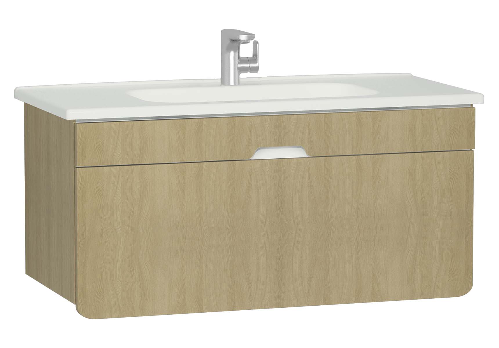 D-Light Washbasin Unit, 110 cm, Natural Oak