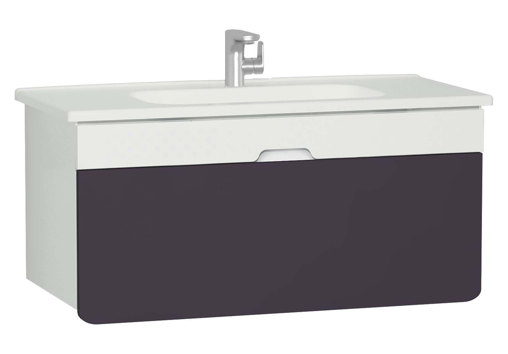 D-Light Washbasin Unit, 110 cm, Matte White & Purple