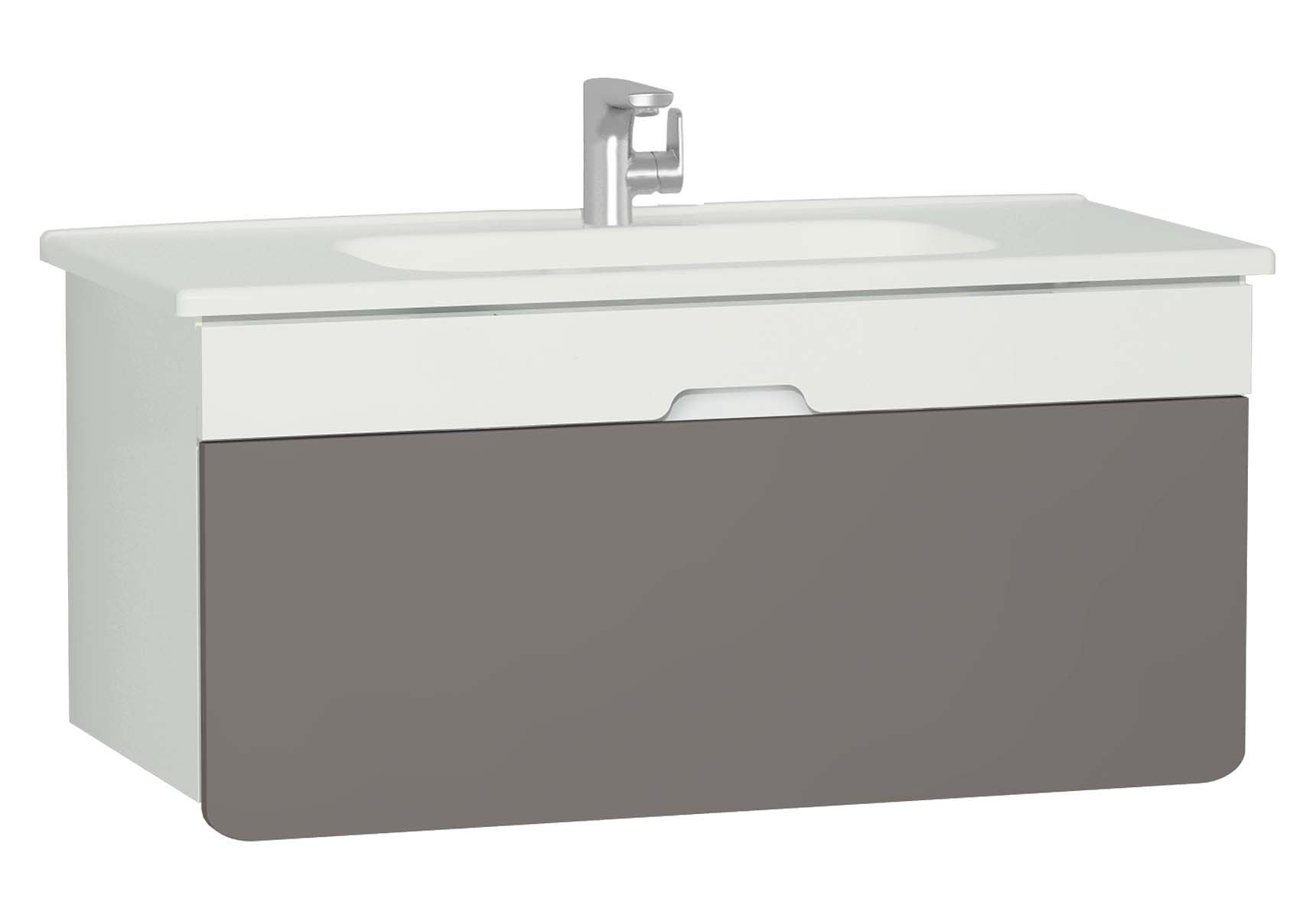 D-Light Washbasin Unit, 110 cm, Matte White & Mink