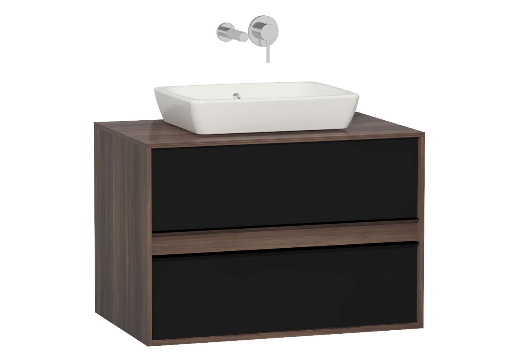 Metropole 80 cm Washbasin Unit, 2 Drawer, Plum