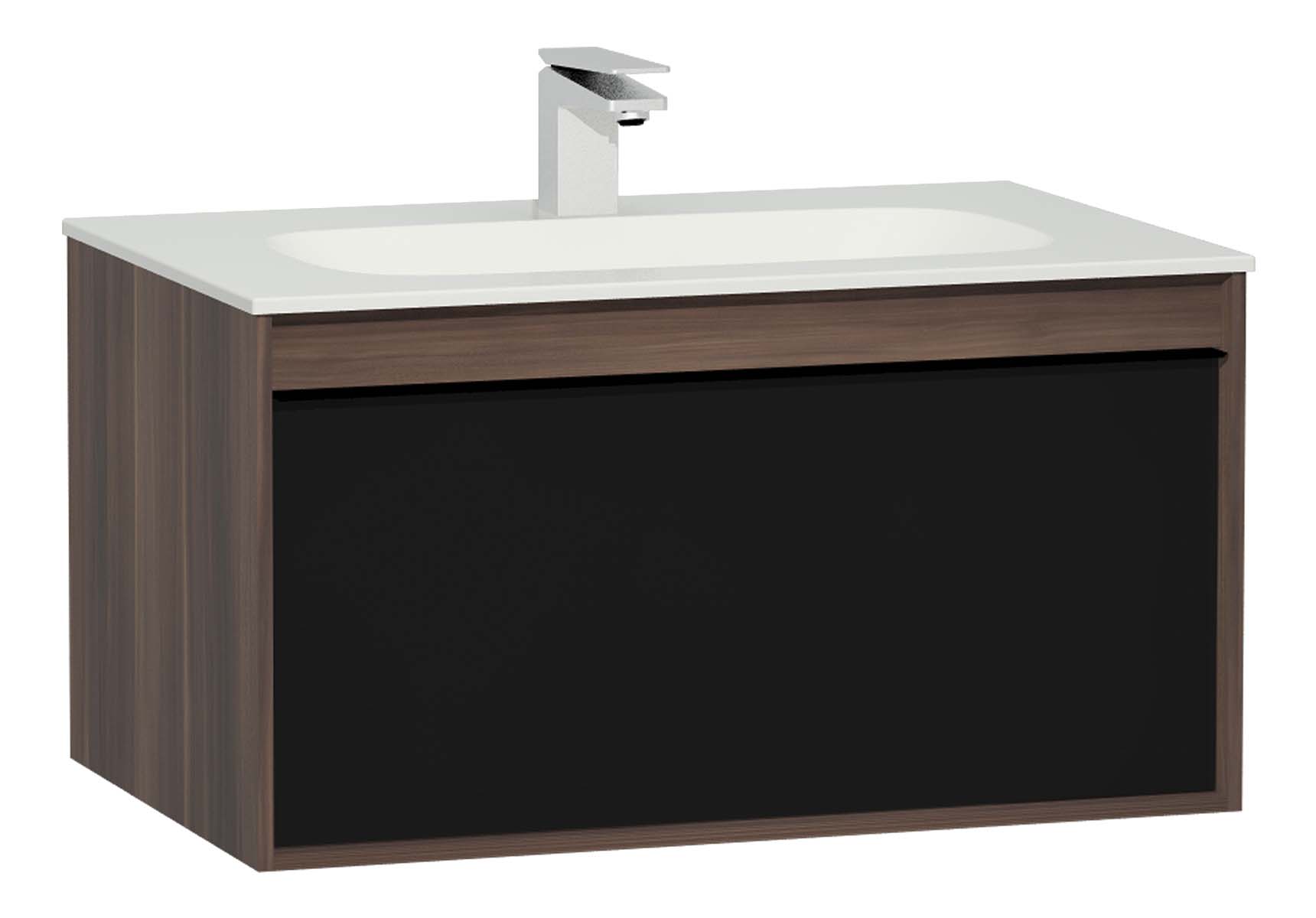 Metropole 80 cm Washbasin Unit, 1 Drawer, Infinit Washbasin, Plum