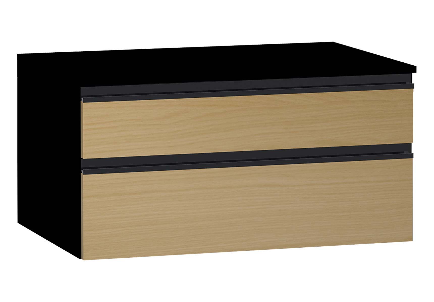 Memoria Black Sub-Module, 80 cm, Waved Oak