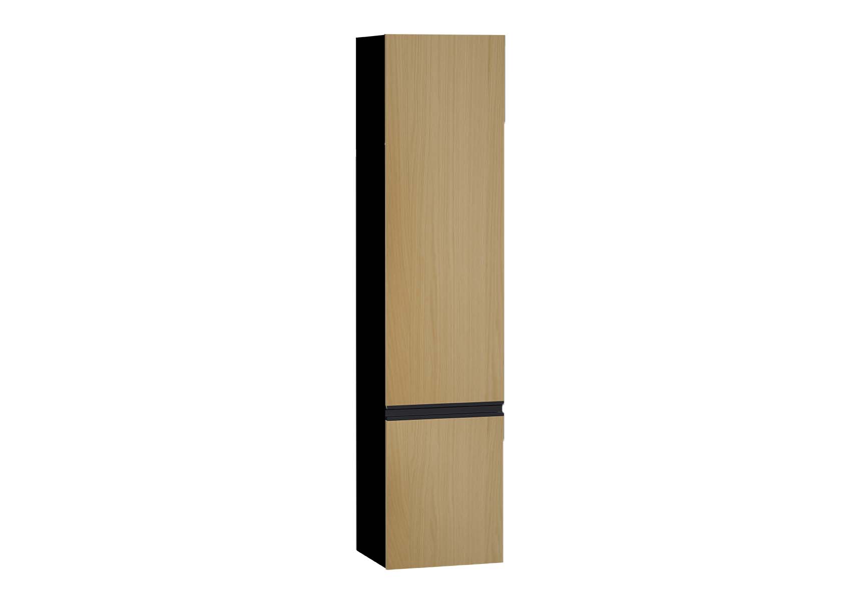 Memoria Black Tall Unit, Right, Waved Oak