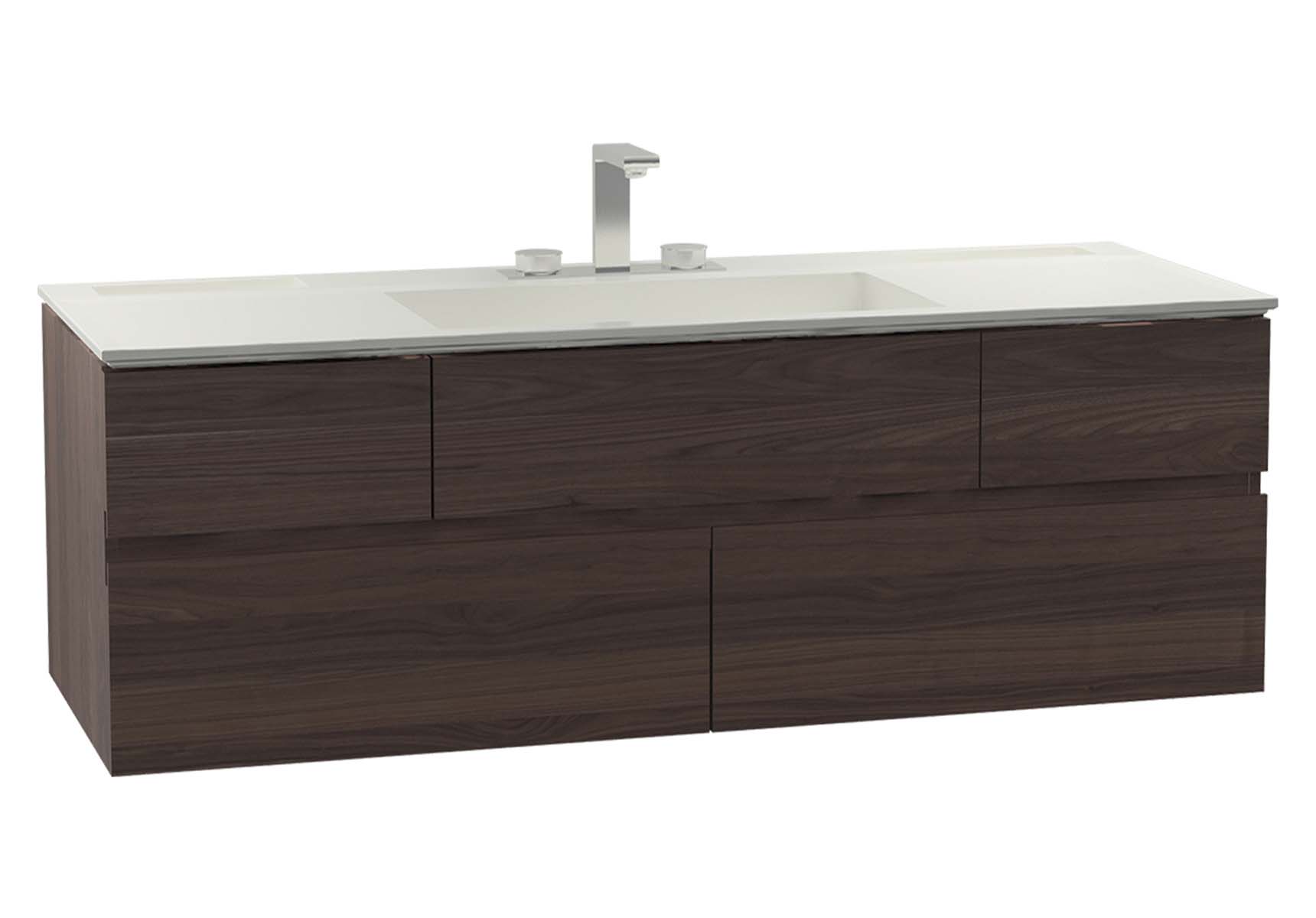 Memoria Washbasin Unit, 120 cm (Infinit Washbasin), Matte Walnut