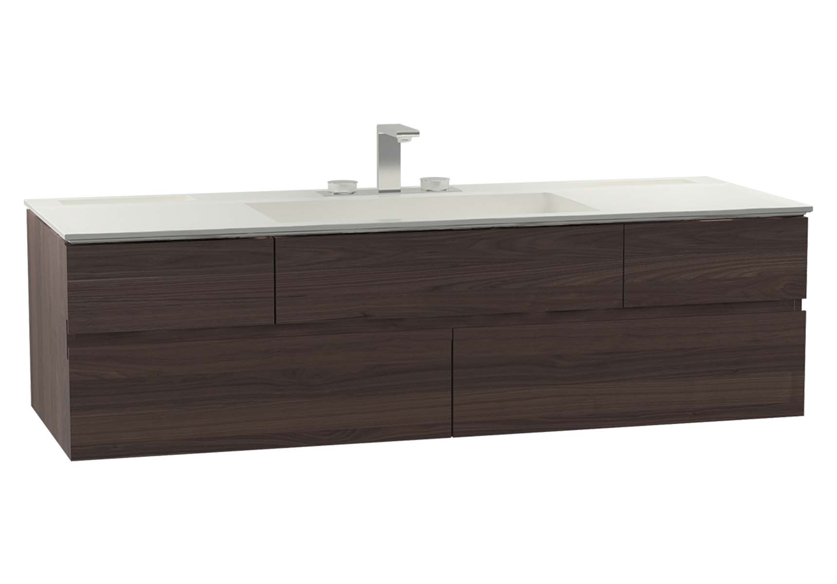 Memoria Washbasin Unit, 150 cm (Infinit Washbasin), Matte Walnut