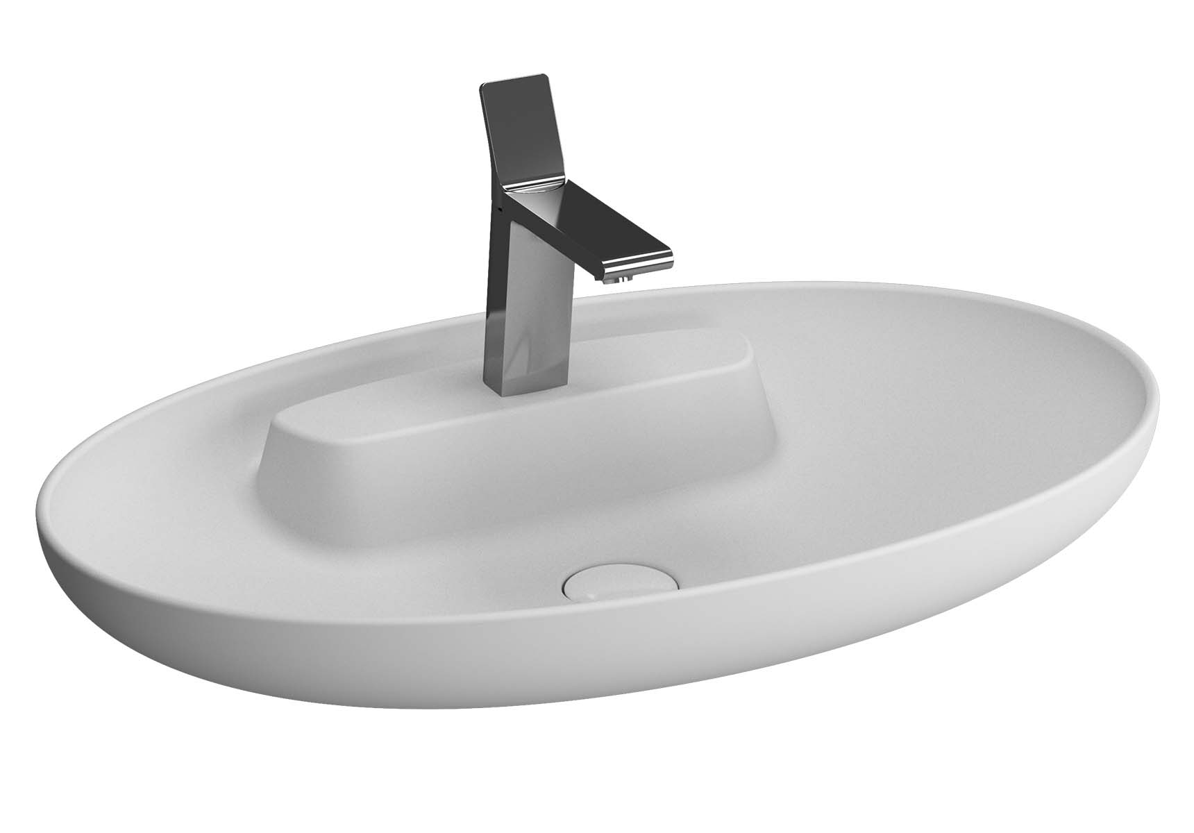 Memoria Oval WashBasin, 75cm, Matte White