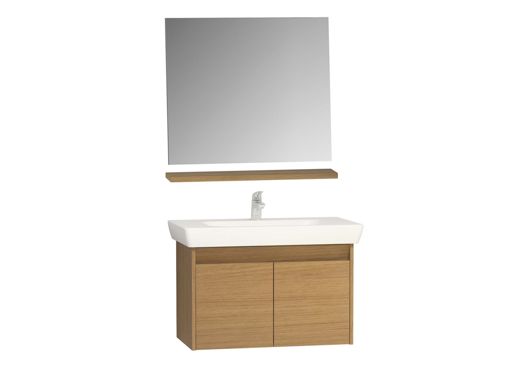 Step Demonte Washbasin unit, 65 cm + washbasin + shelf + classic mirror