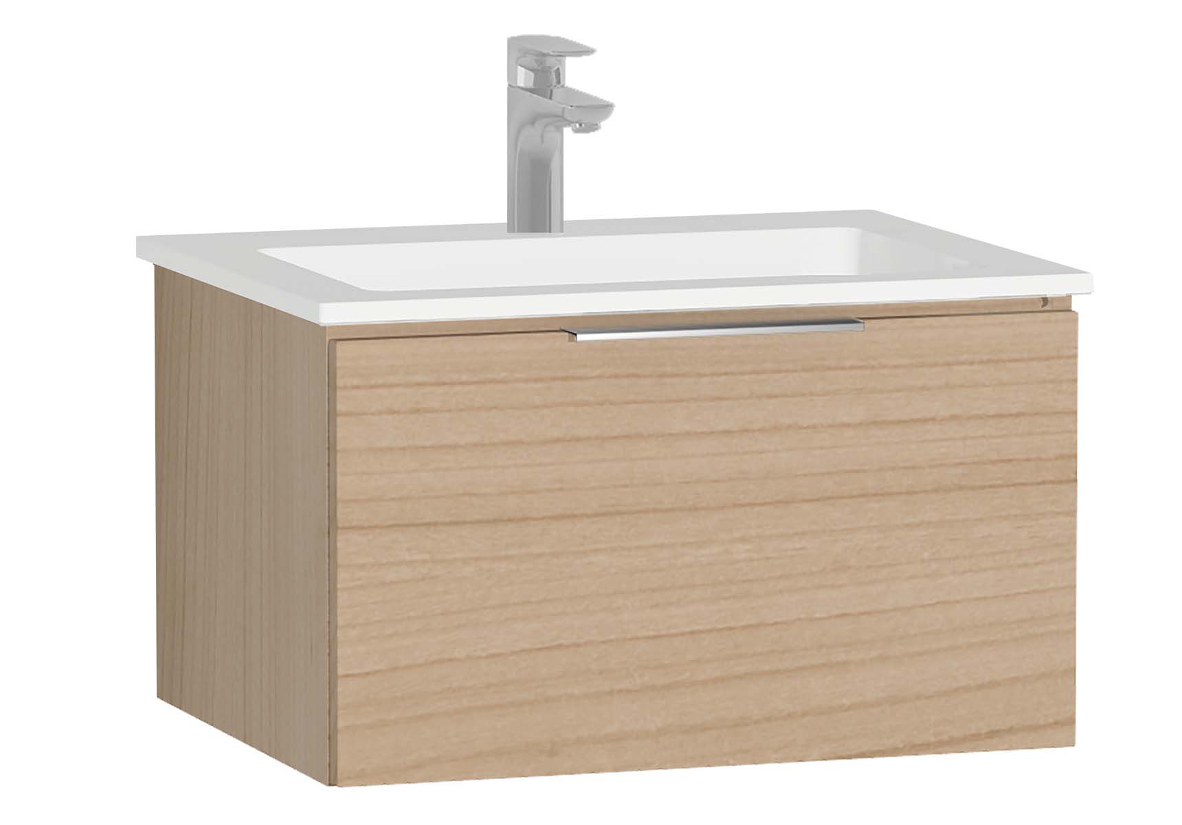 Central Washbasin Unit with 1 drawer, 60 cm, Golden Cherry, Infinit Washbasin