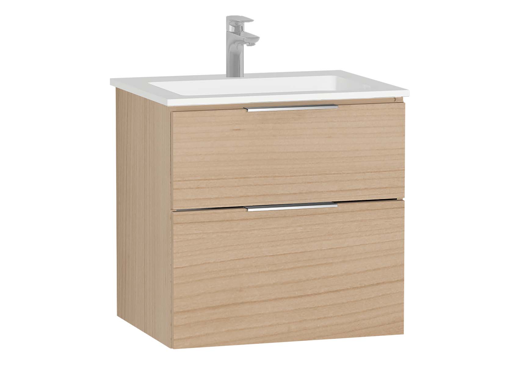 Central Washbasin Unit with 2 drawers, 60 cm, Golden Cherry, Infinit Washbasin