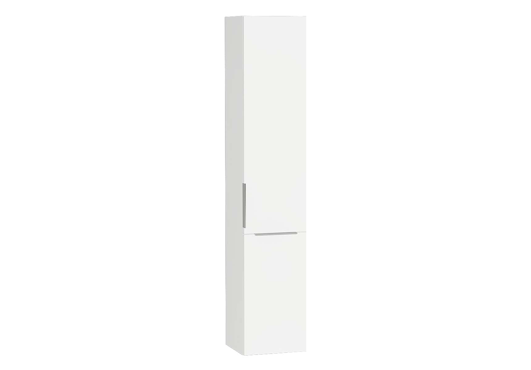 Central Tall Unit, with basket, 35 cm, White High Gloss, Right