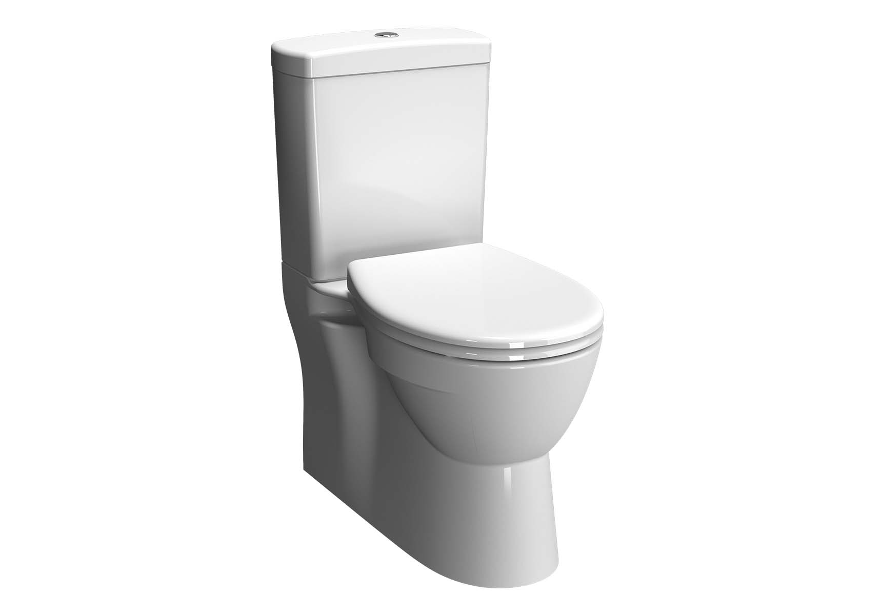 Close-coupled WC Pan with bidet function, with side holes