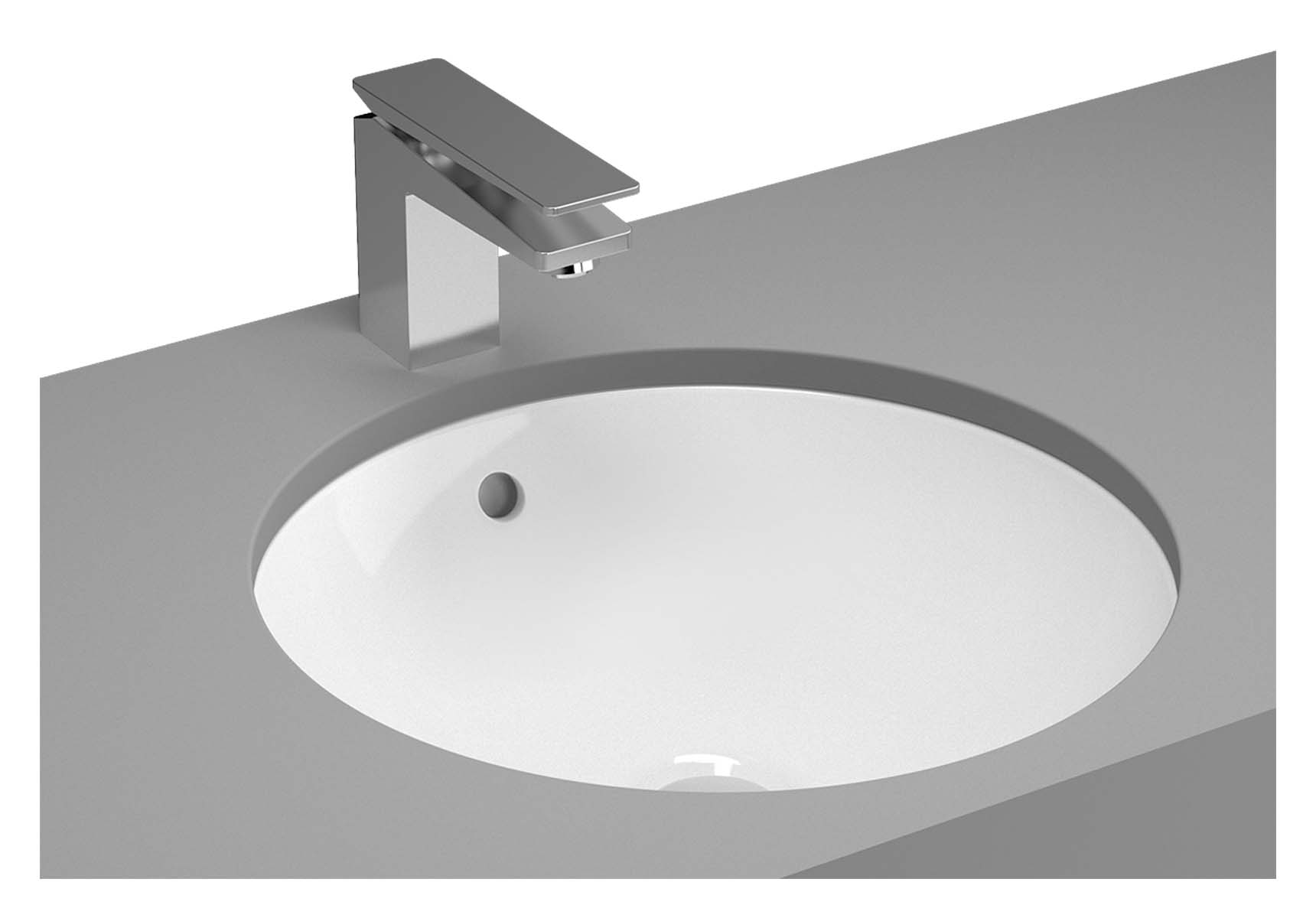 Metropole Undercounter Round Bowl, 42cm, without Tap Hole, with Overflow Hole