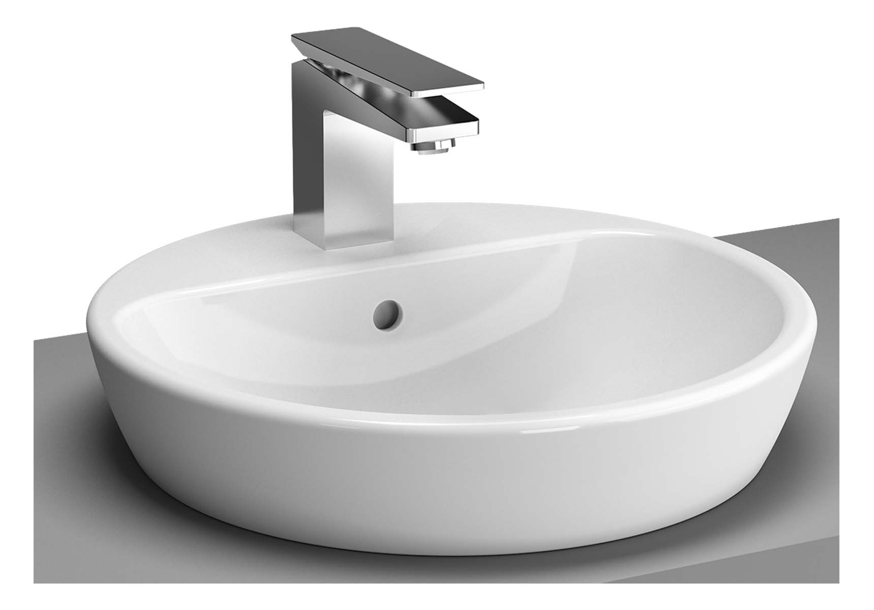 Metropole Countertop Round Bowl, 45cm, with Tap Hole, without Overflow Hole