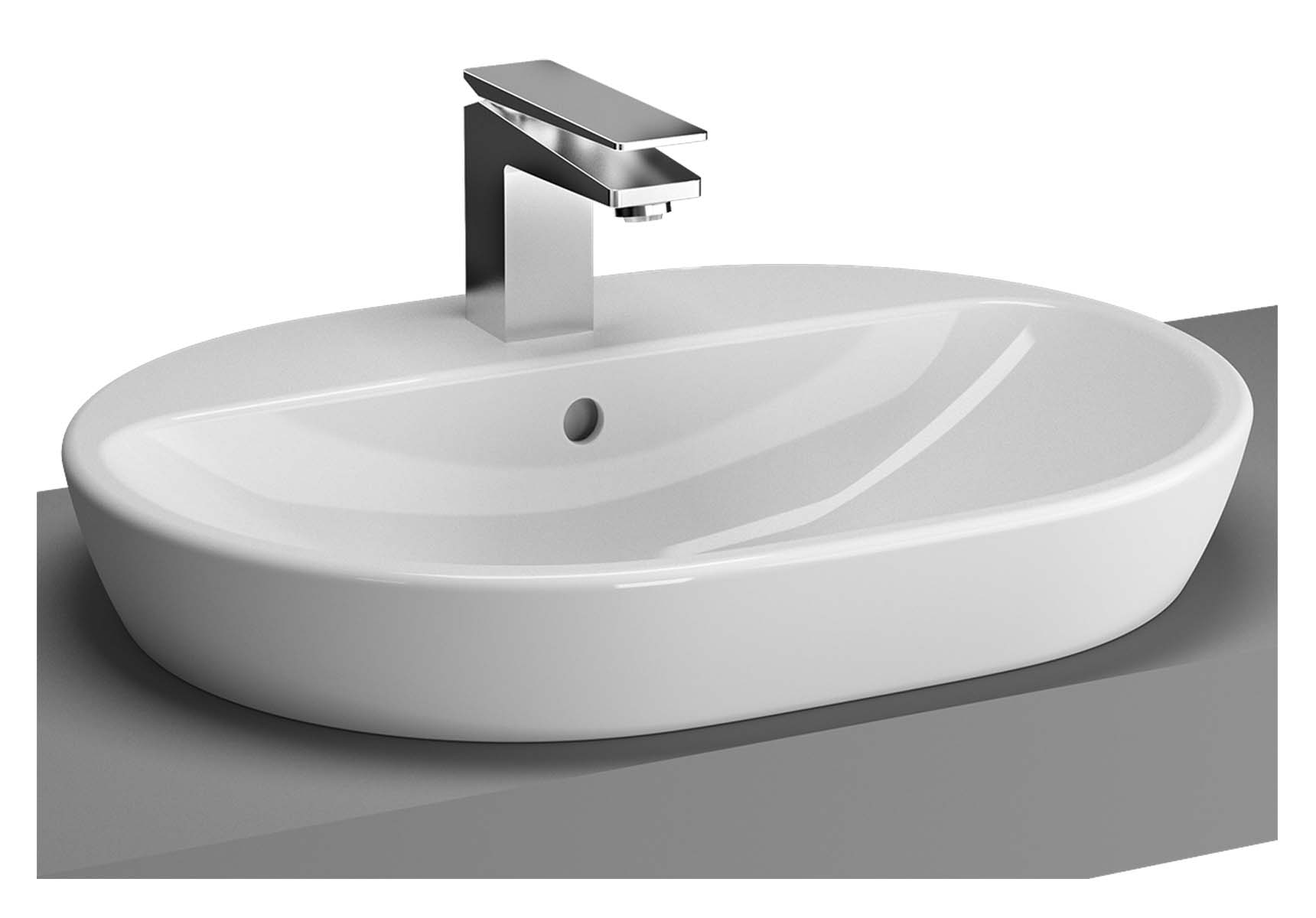 Metropole Countertop Round Bowl, 60cm, with Tap Hole, without Overflow Hole