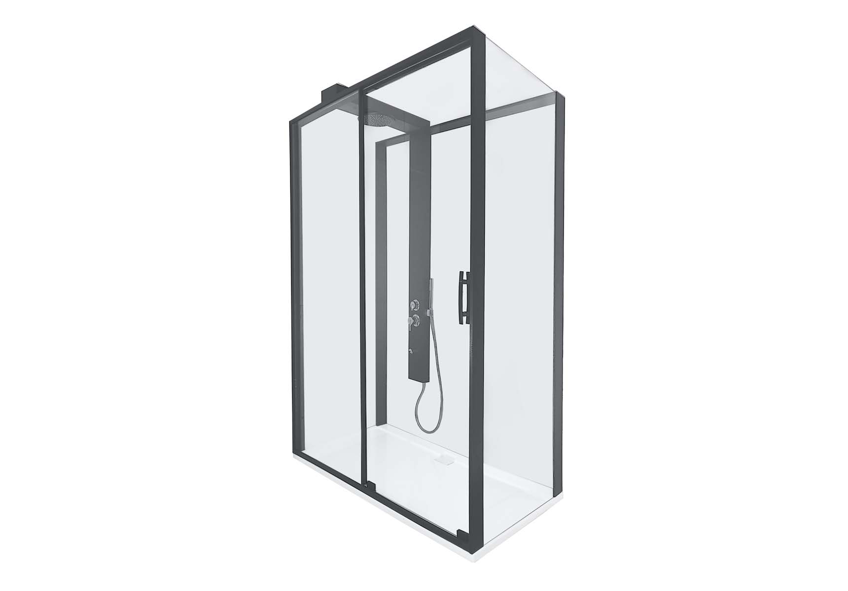 Zest Sliding Shower Unit 120x90 Left Black