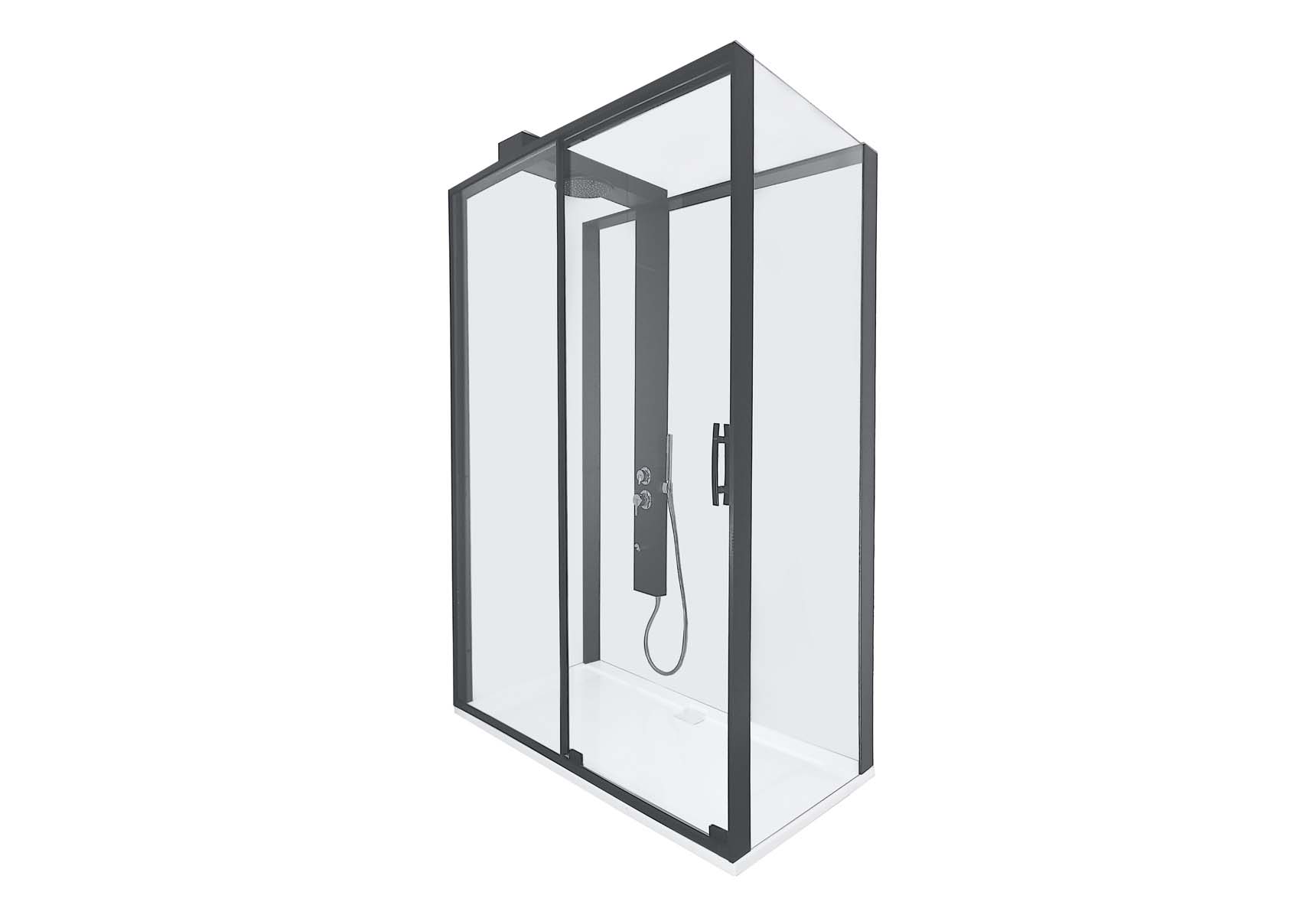 Zest Sliding Shower Unit 120x90 Right Black