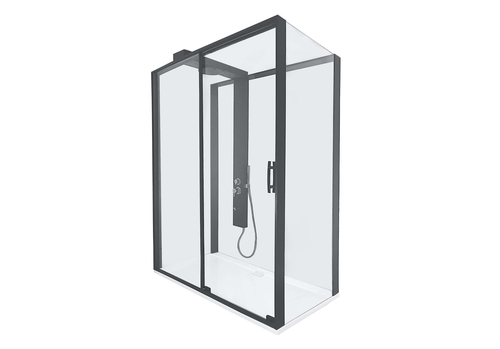 Zest Sliding Shower Unit160x90 Left Black