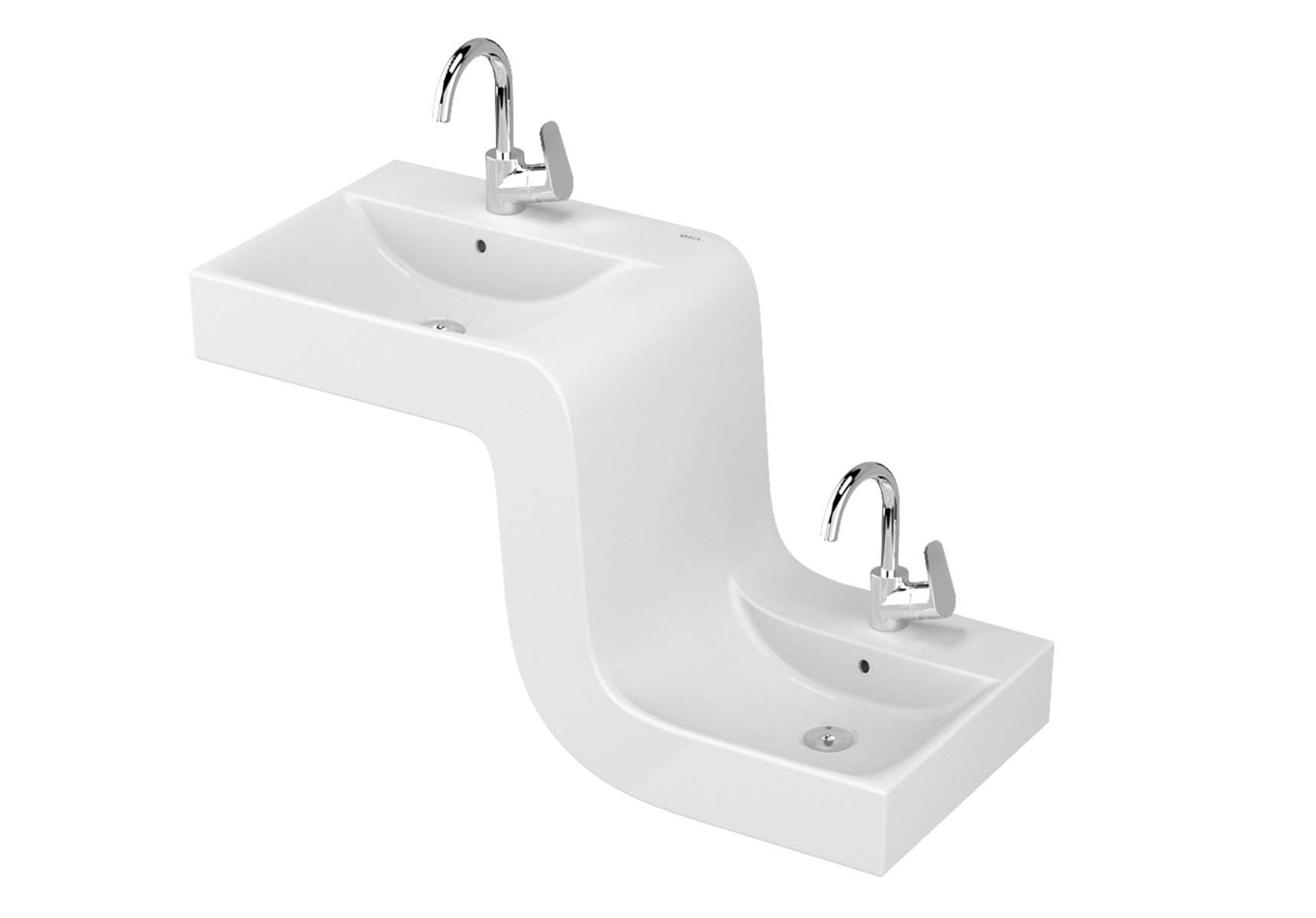 Family Covered Acrylic Washbasin-Plastic Siphon