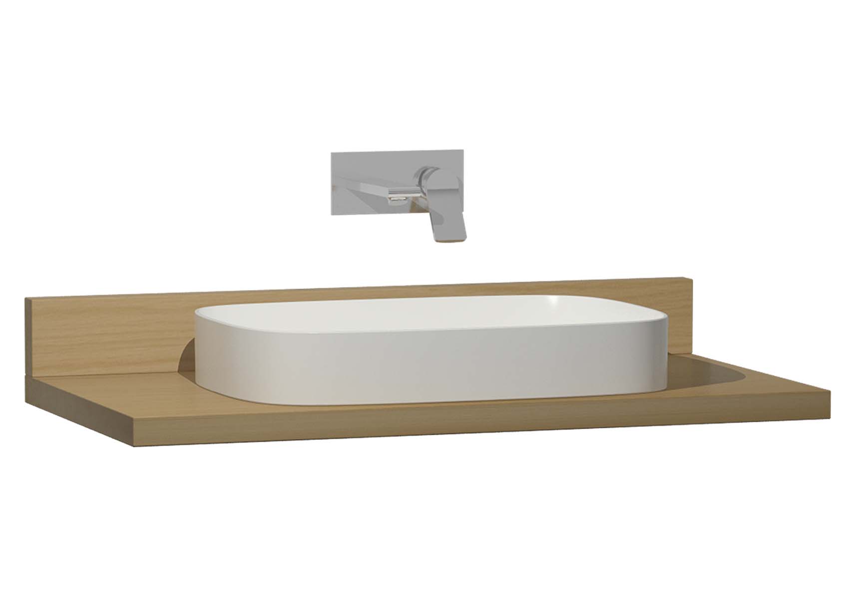 Memoria Black Counter, 100 cm, Patterned Oak, Washbasin Matte White