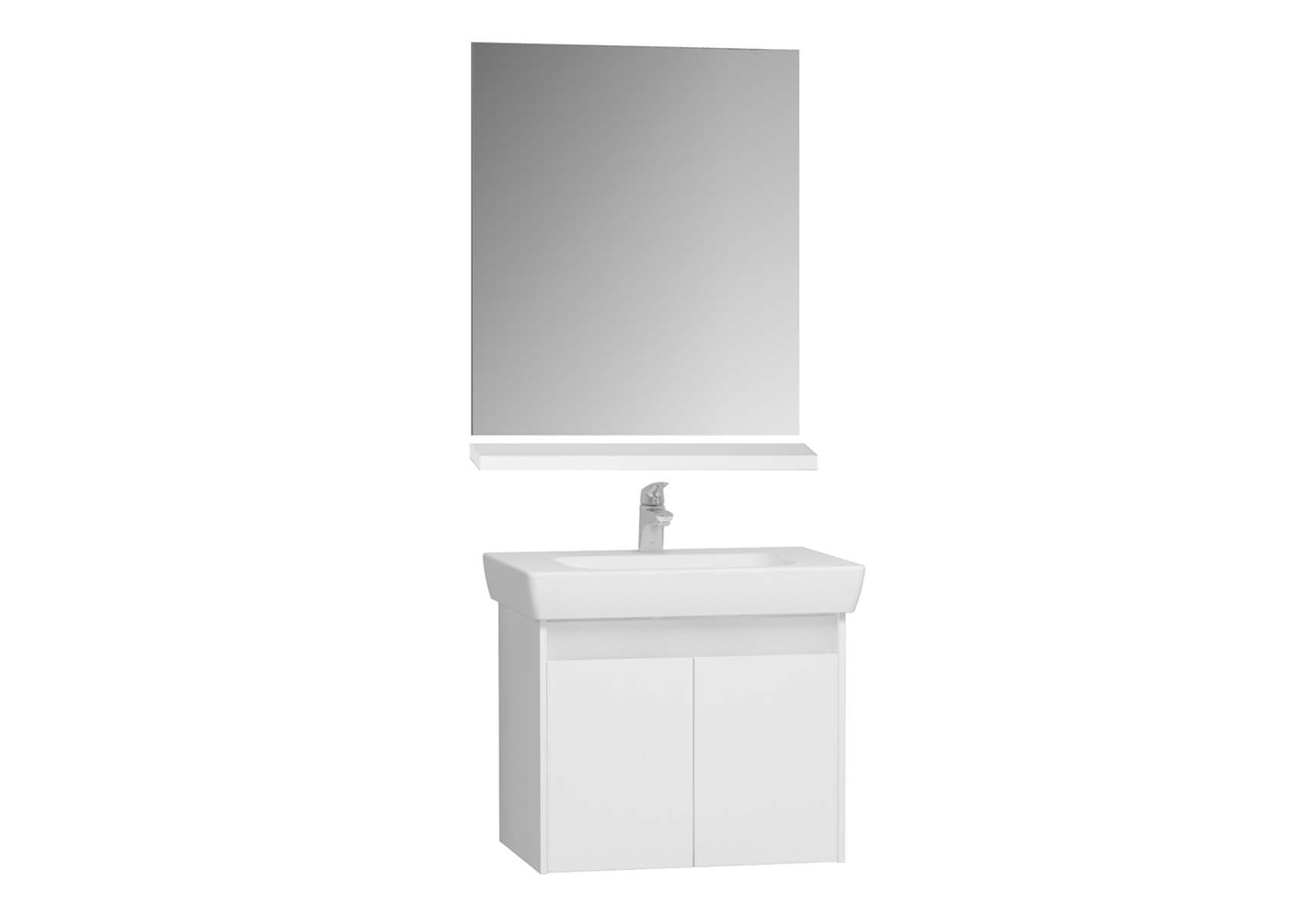 Optima Washbasin unit with drawer, 60 cm (washbasin unit + shelf + mirror)