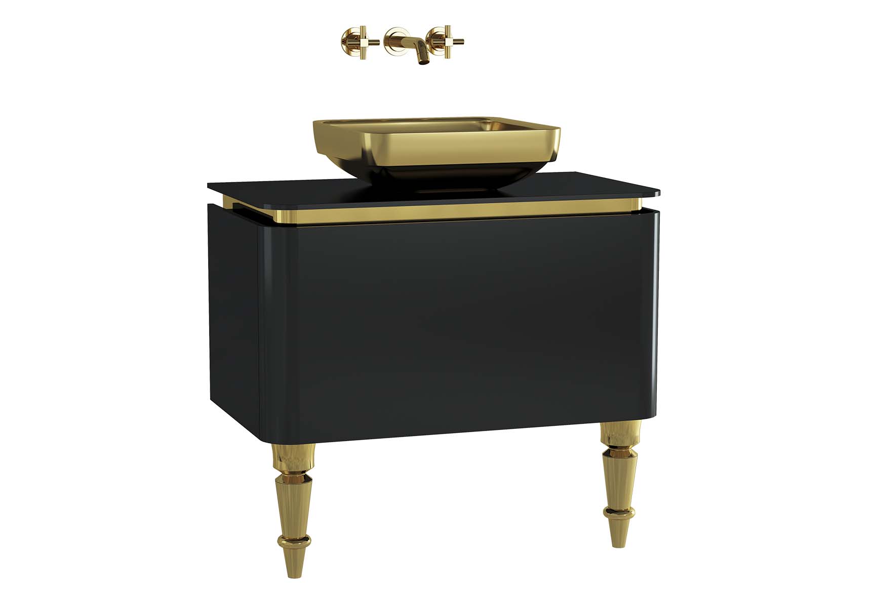 Gala Classic Washbasin Unit 80 cm Black-Gold