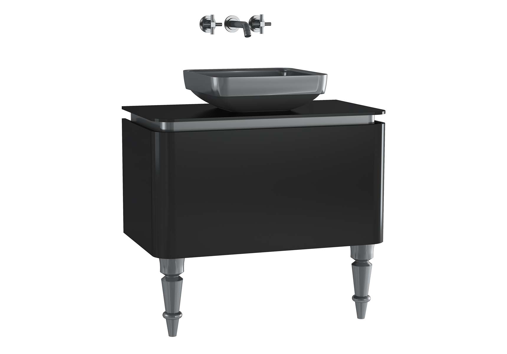 Gala Classic Washbasin Unit 80 cm Black-Chrome
