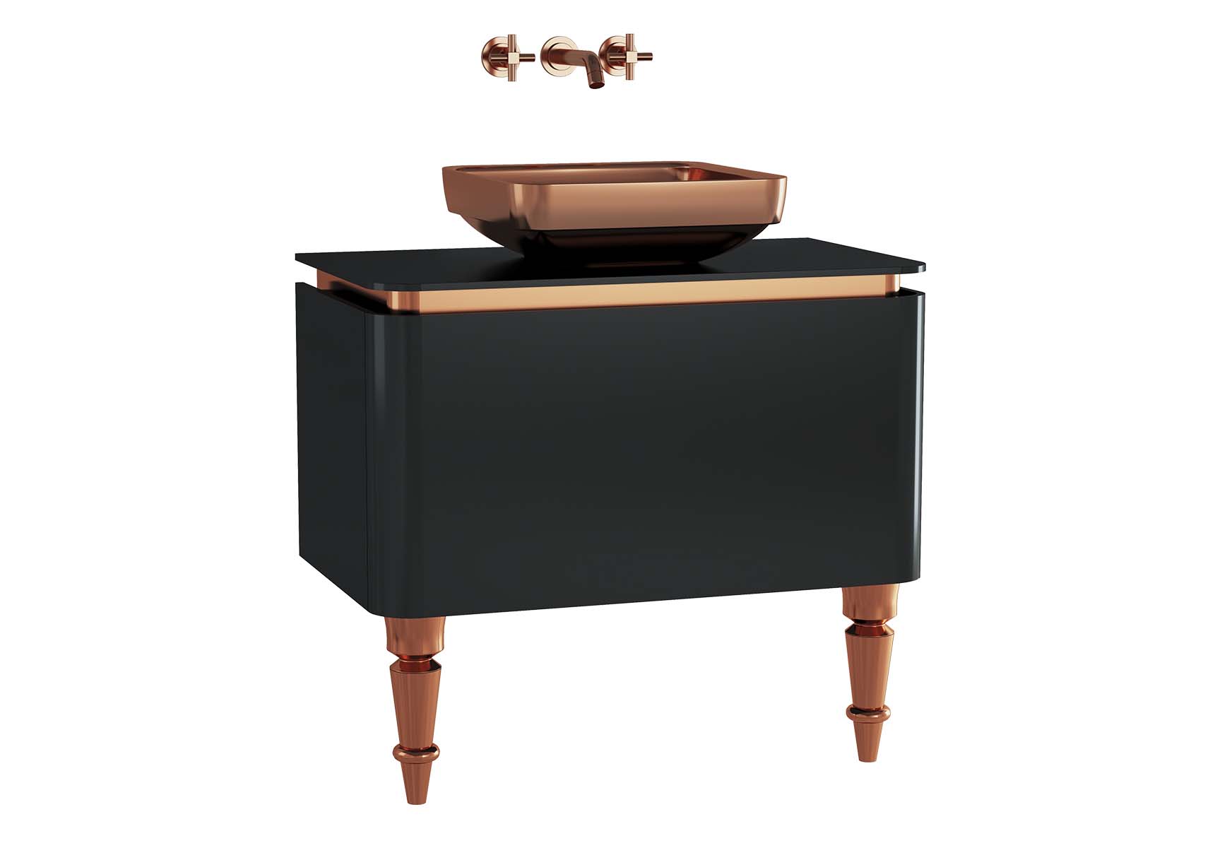 Gala Classic Washbasin Unit 80 cm Black-Copper